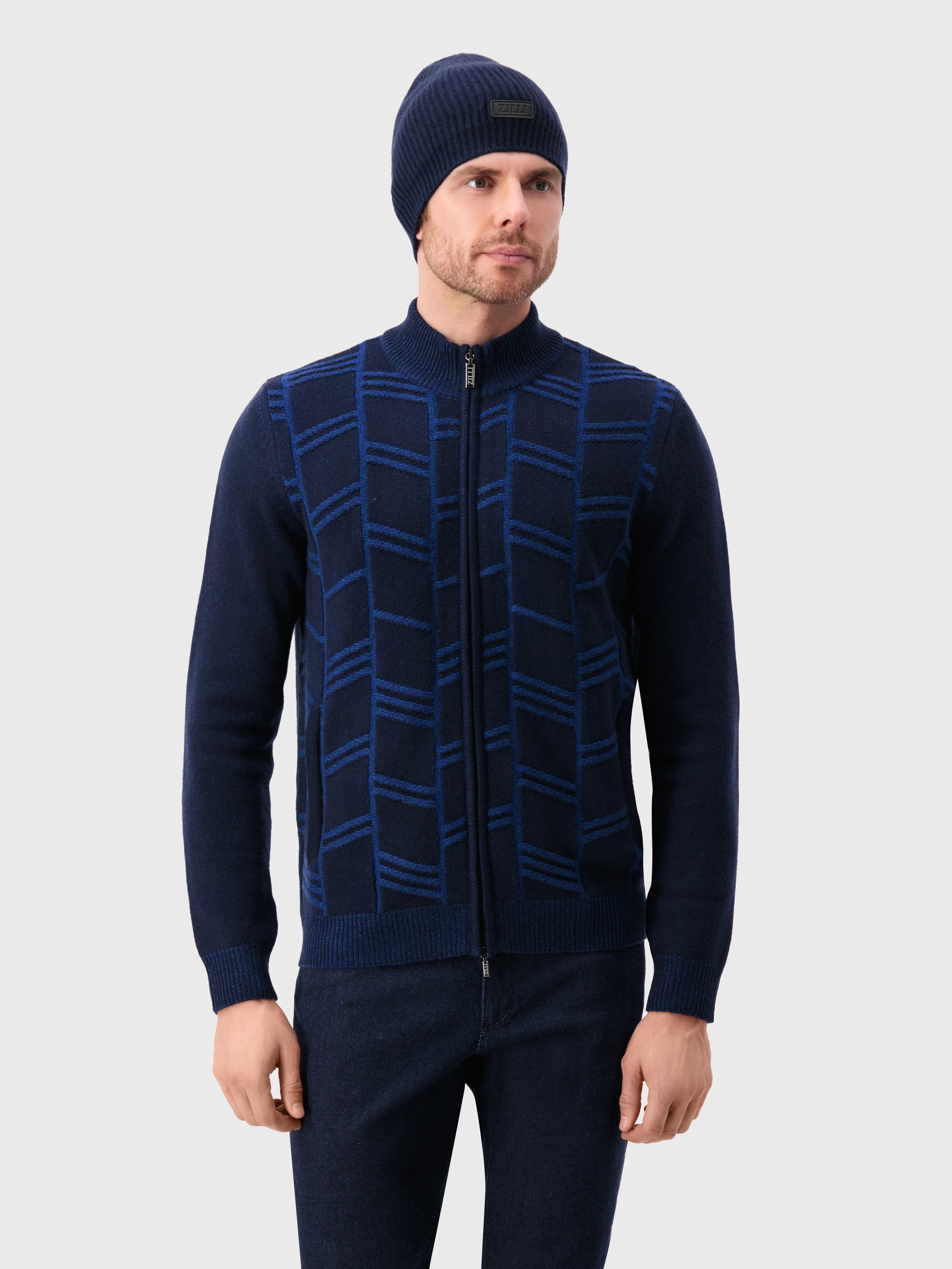 Wool and Cashmere Beanie Dark Navy