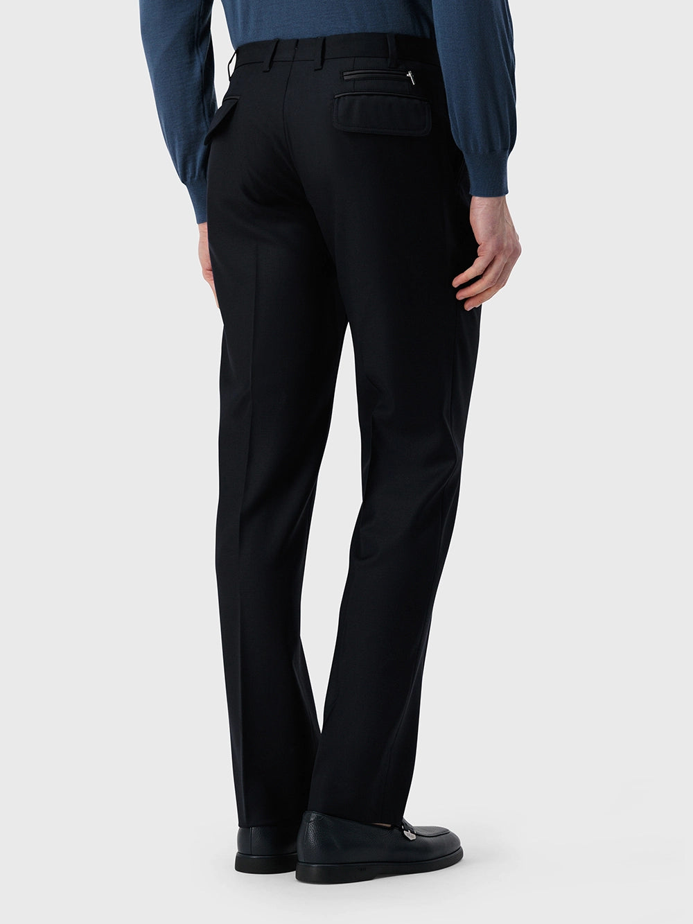 100% Wool Formal Trousers - Dark Navy