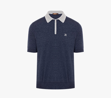 Zilli Zipped Polo with Micro Griffon Embroidery