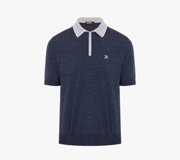 Zilli Zipped Polo with Micro Griffon Embroidery