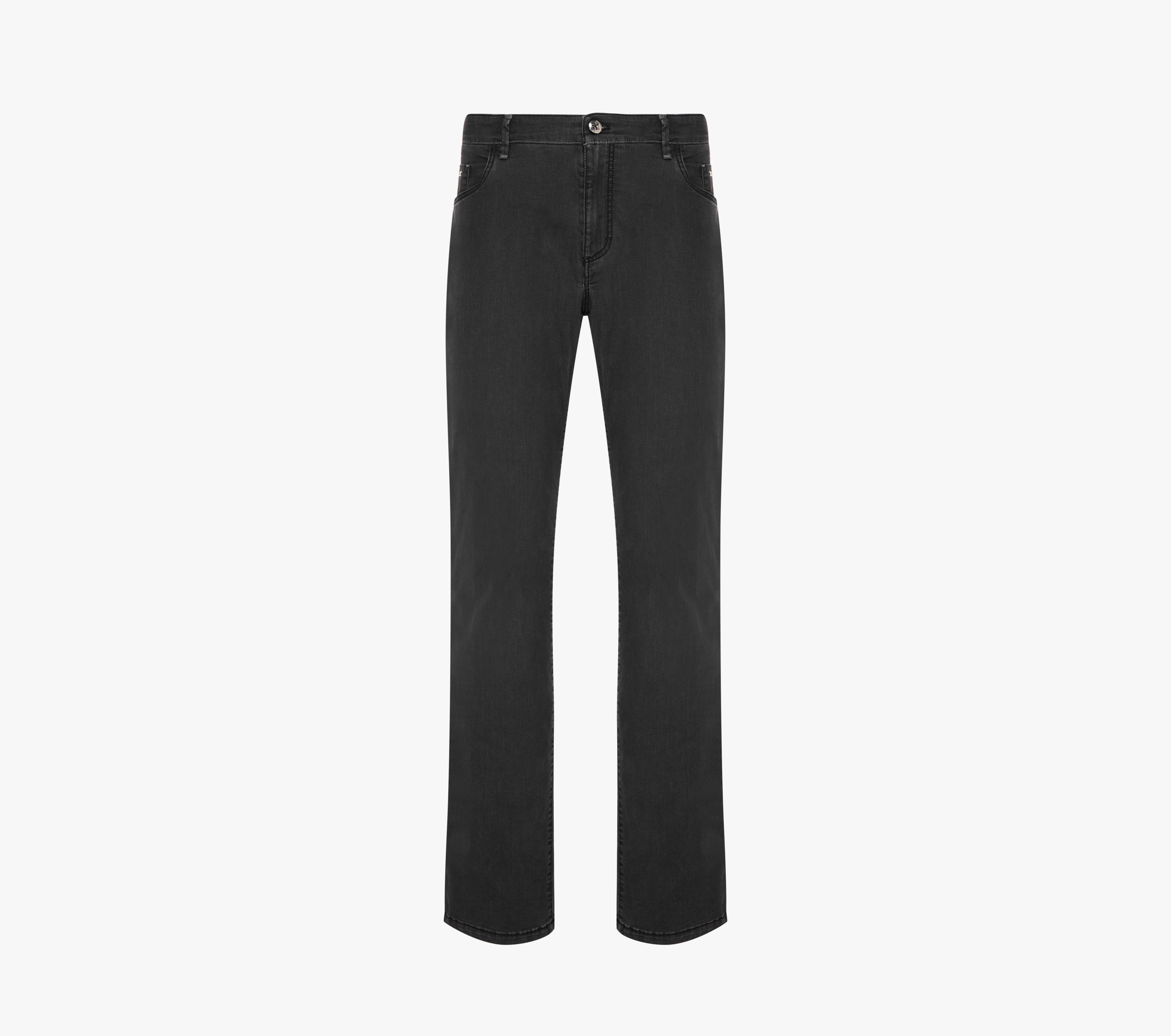 Zilli Regular Fit Jeans with Velvet Calfskin Patch