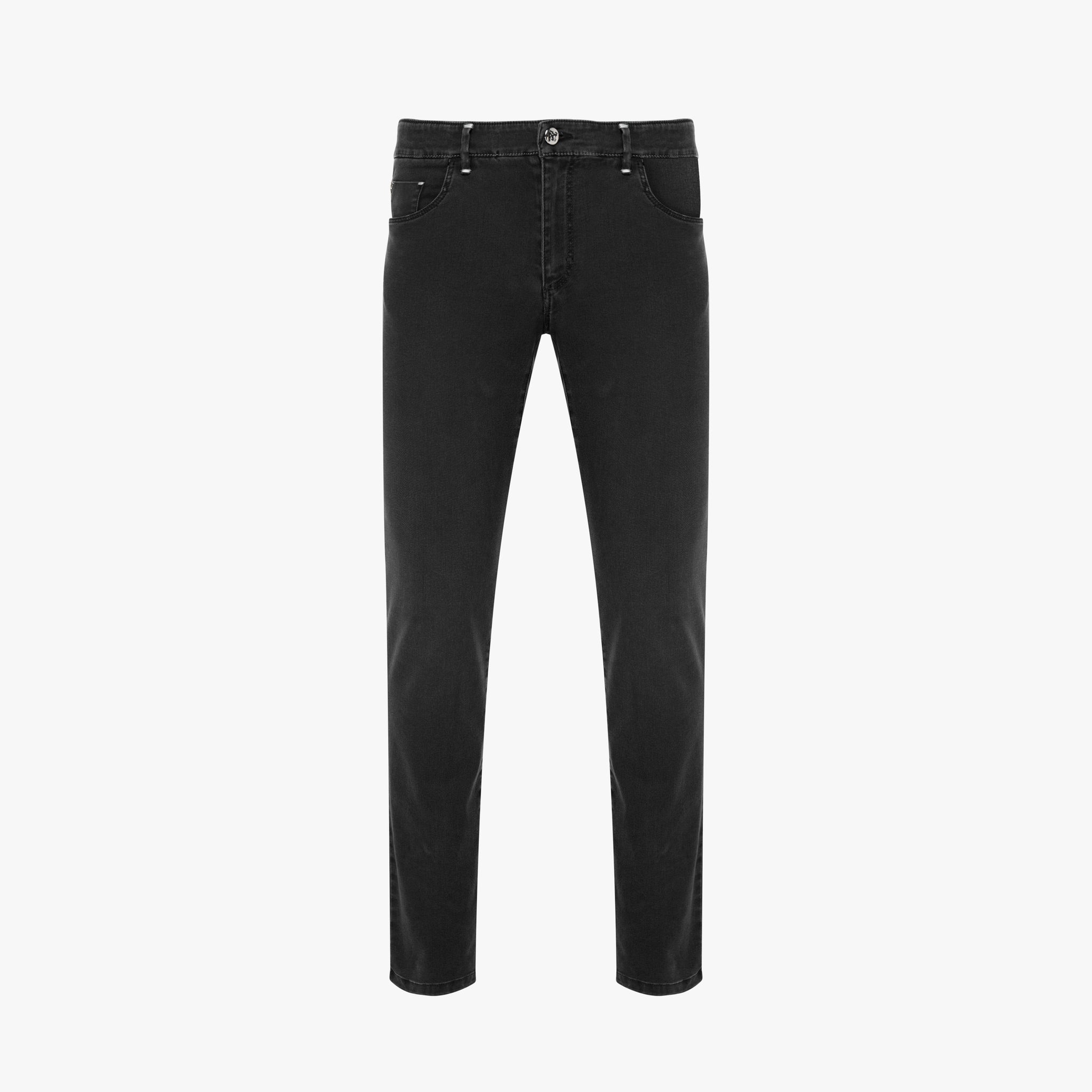 Zilli Slim Fit Jeans with Embossed Calf Skin Patch