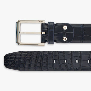 Classic Belt in Navy Matt Crocodile 40mm, 2007 Loop Buckle