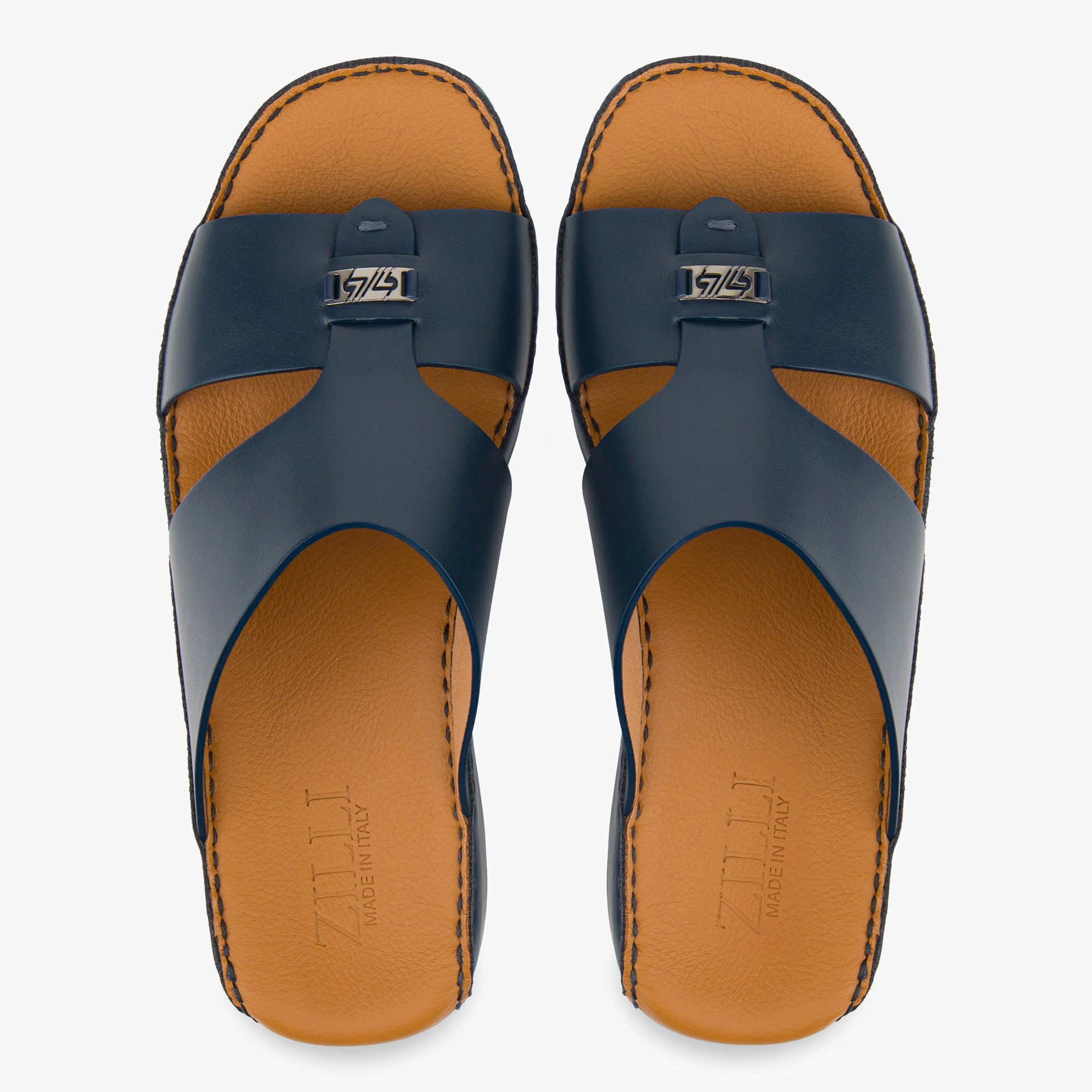 Zilli Arabic Style Calfskin Sandals with Retro Plaque