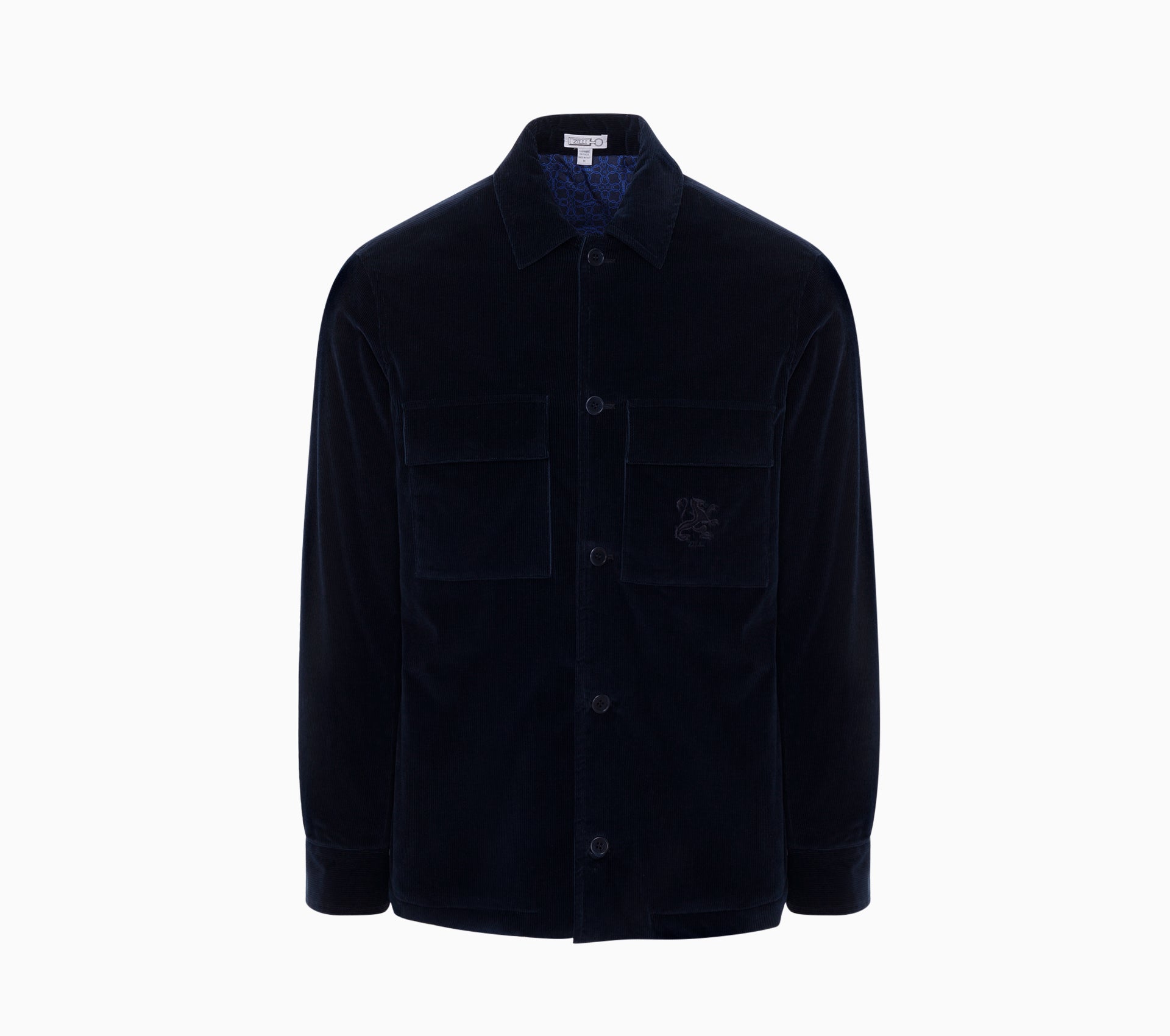 Overshirt with Lion Embroidery