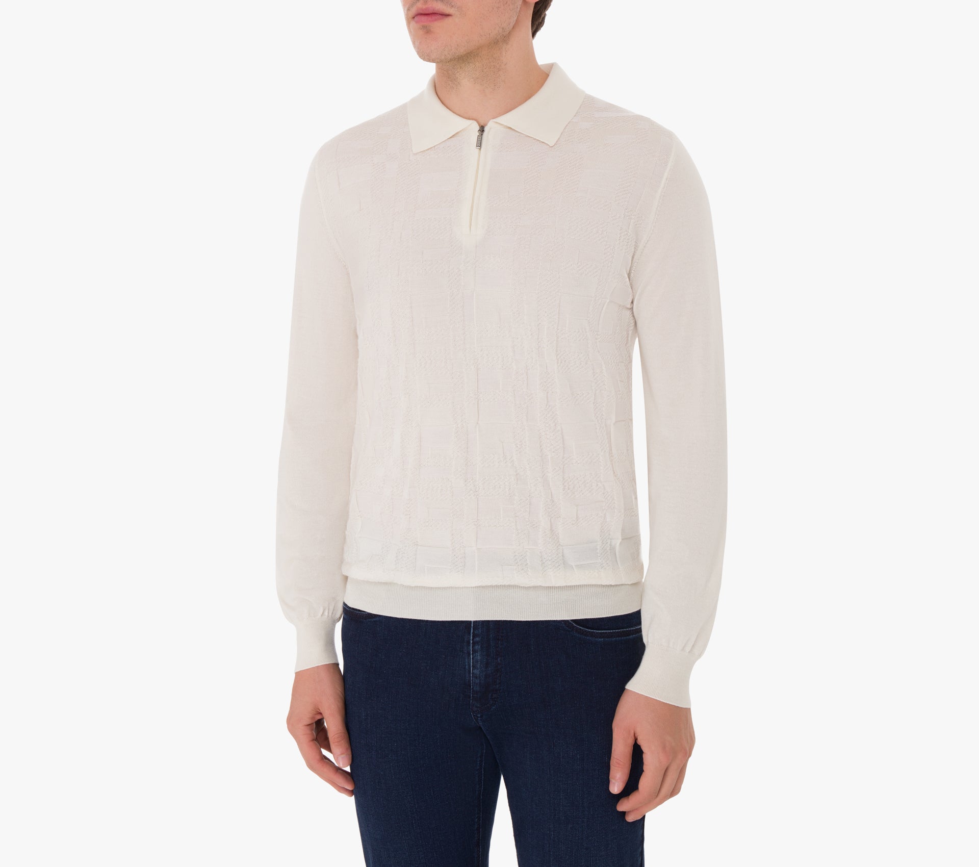 Long Sleeve Zipped Polo