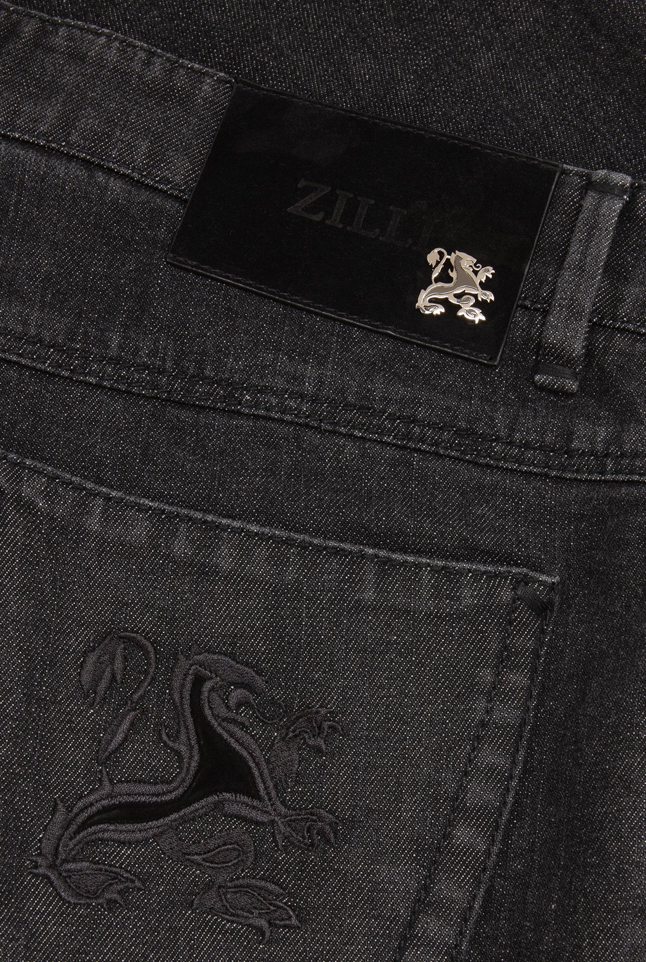 Regular Fit Jeans with Suede Calfskin Patch
