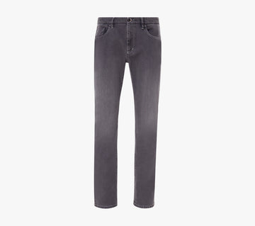 Slim Fit Cotton Jeans with Calf Suede Patch