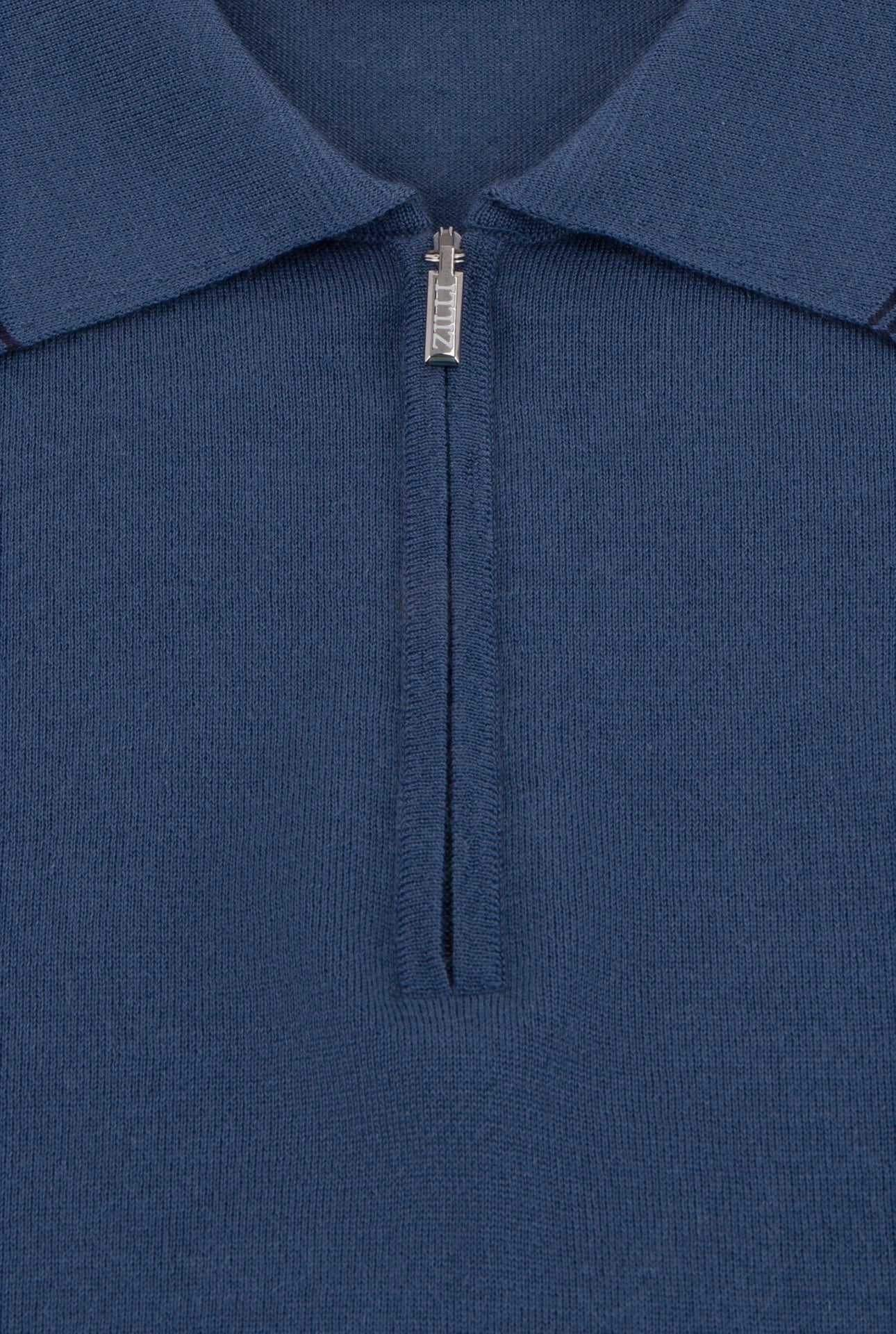 Long Sleeve Zipped Polo with Micro Griffon Embroidery