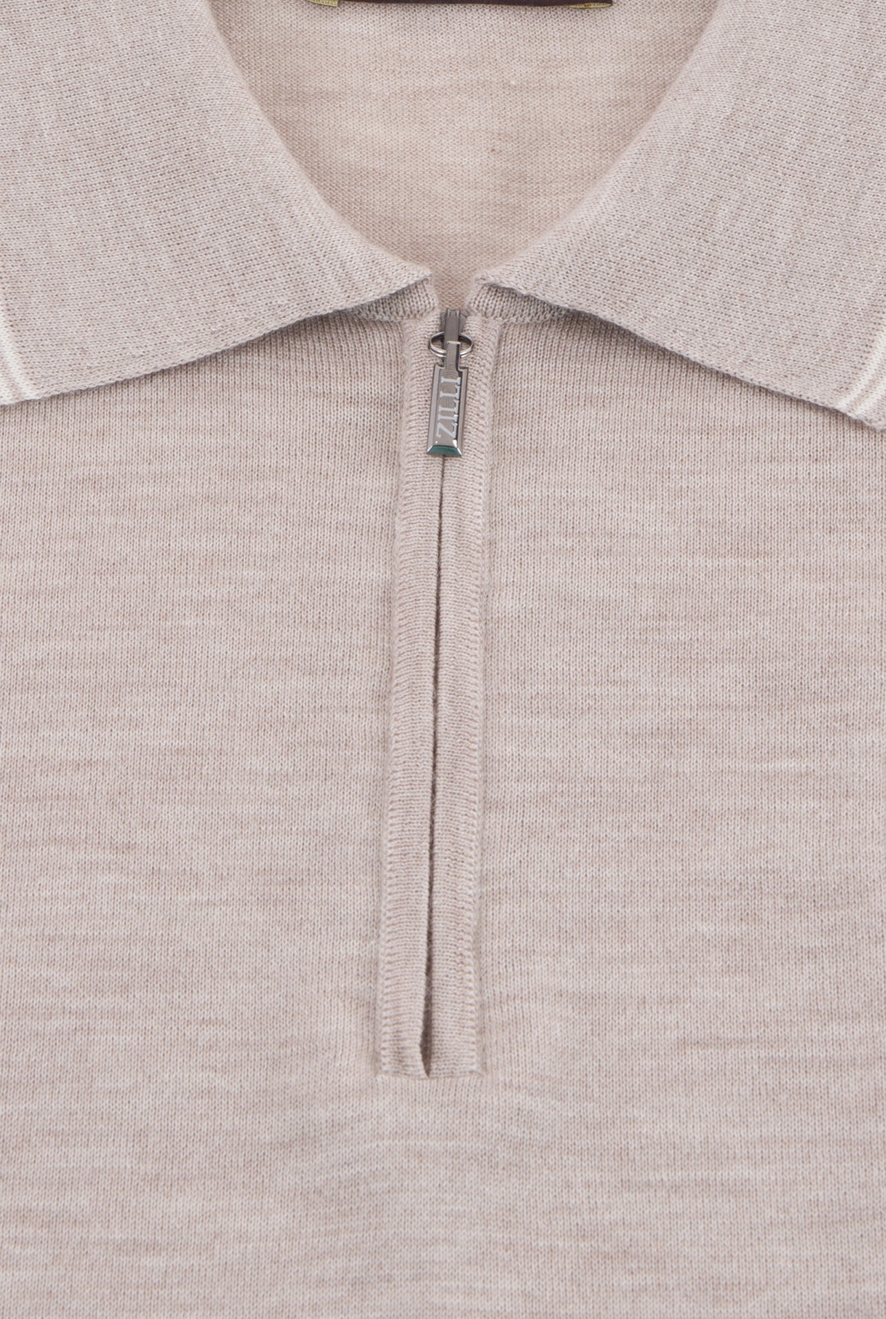 Long Sleeve Zipped Polo with Micro Griffon Embroidery