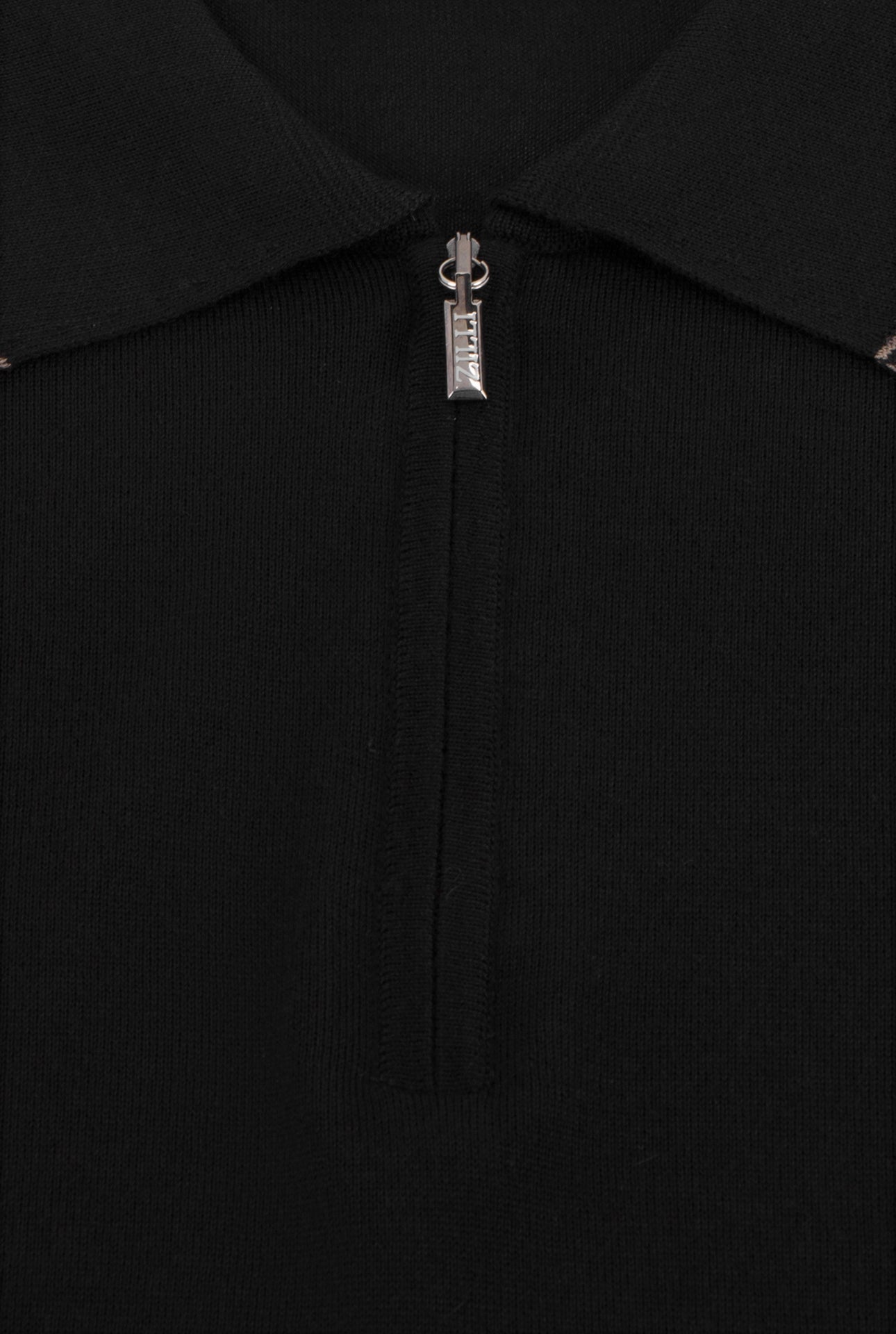 Long Sleeve Zipped Polo with Micro Griffon Embroidery