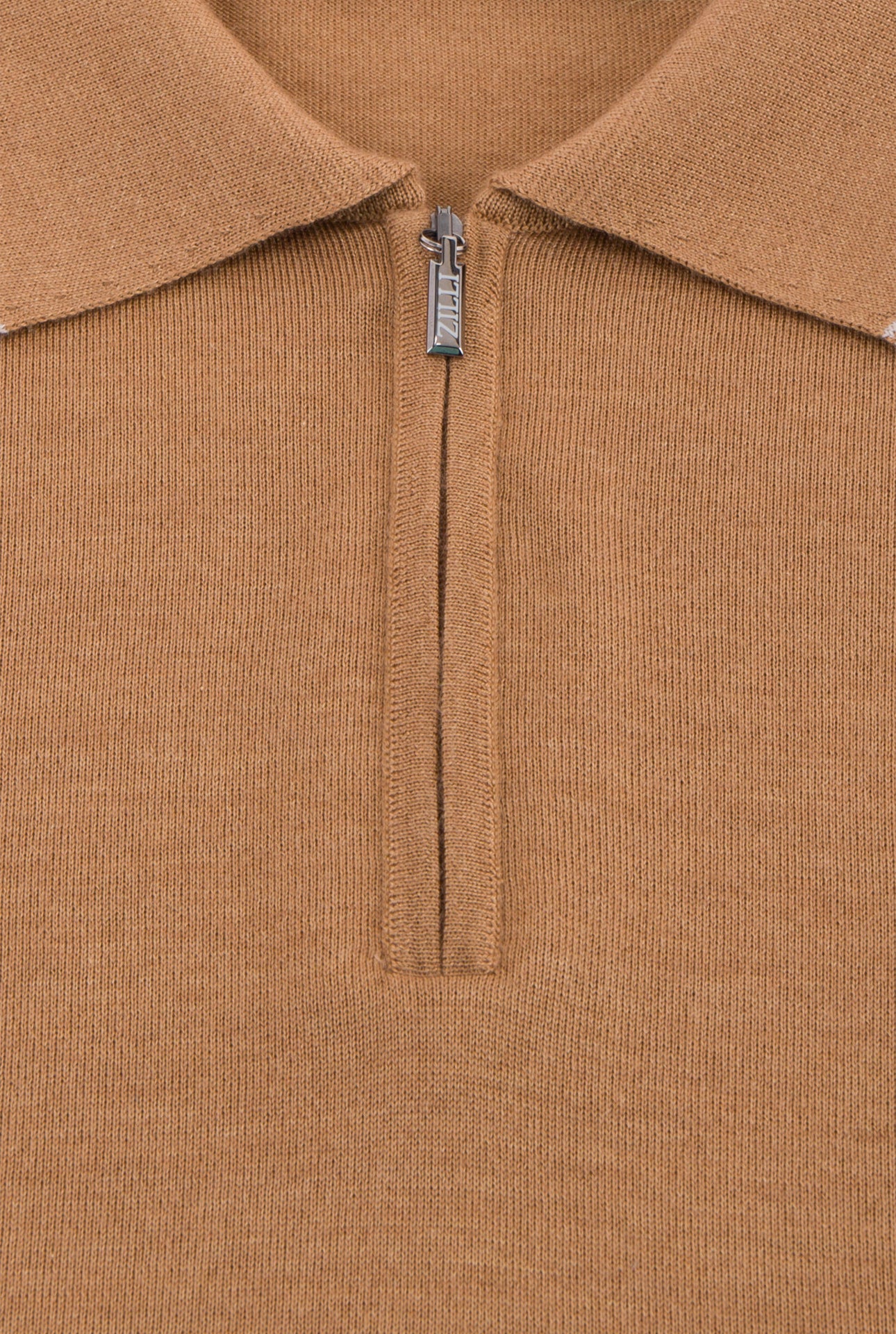 Long Sleeve Zipped Polo with Micro Griffon Embroidery
