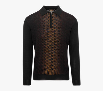Long Sleeve Zipped Polo