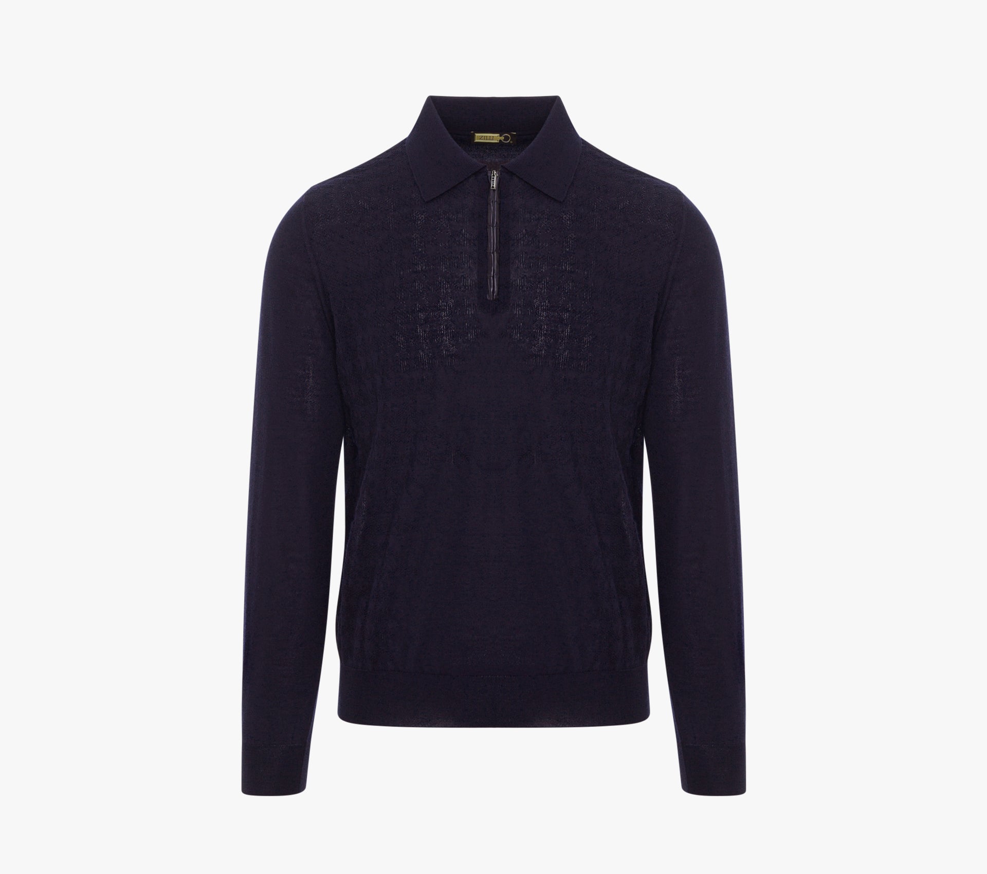 Zipped Polo Shirt with Crocodile Details