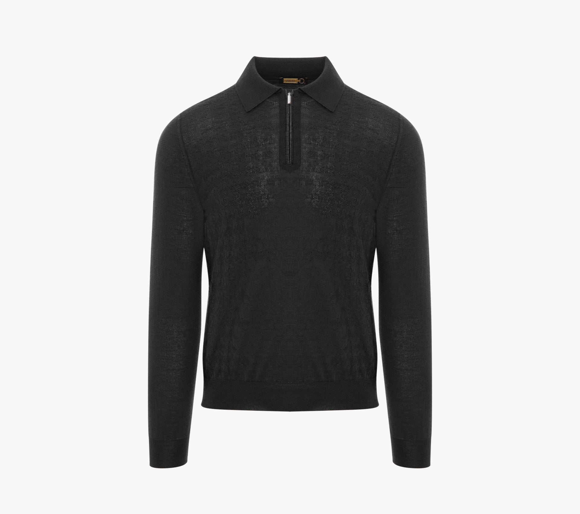 Zipped Polo Shirt with Crocodile Details