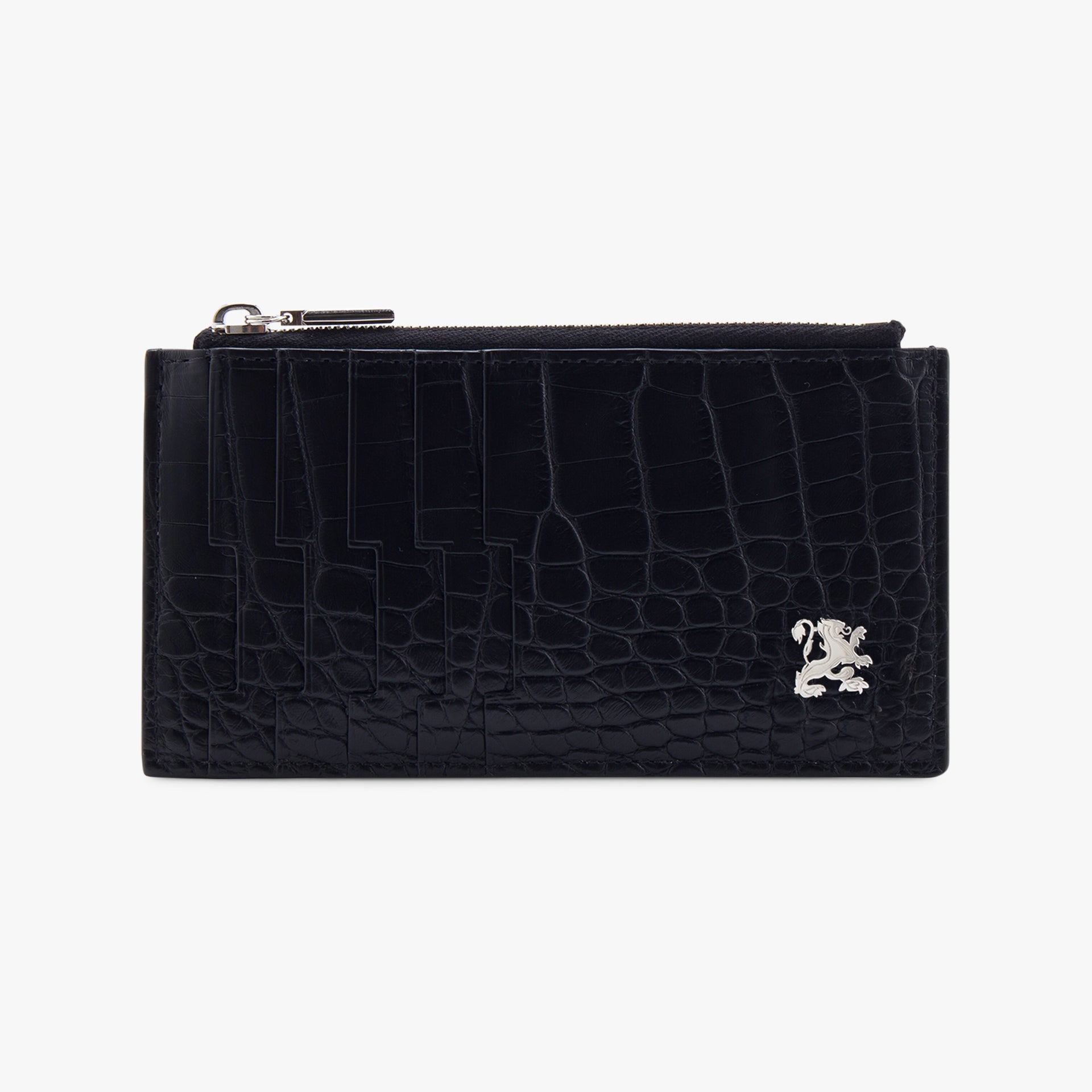 Zipped Crocodile Folding Card Holder