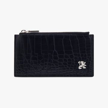 Zipped Crocodile Folding Card Holder