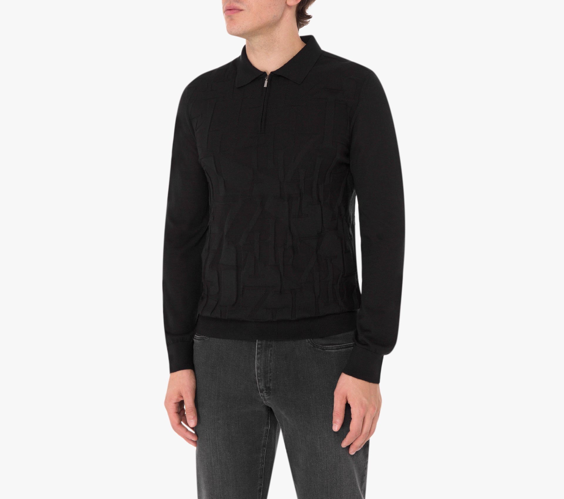 Long Sleeve Zipped Polo