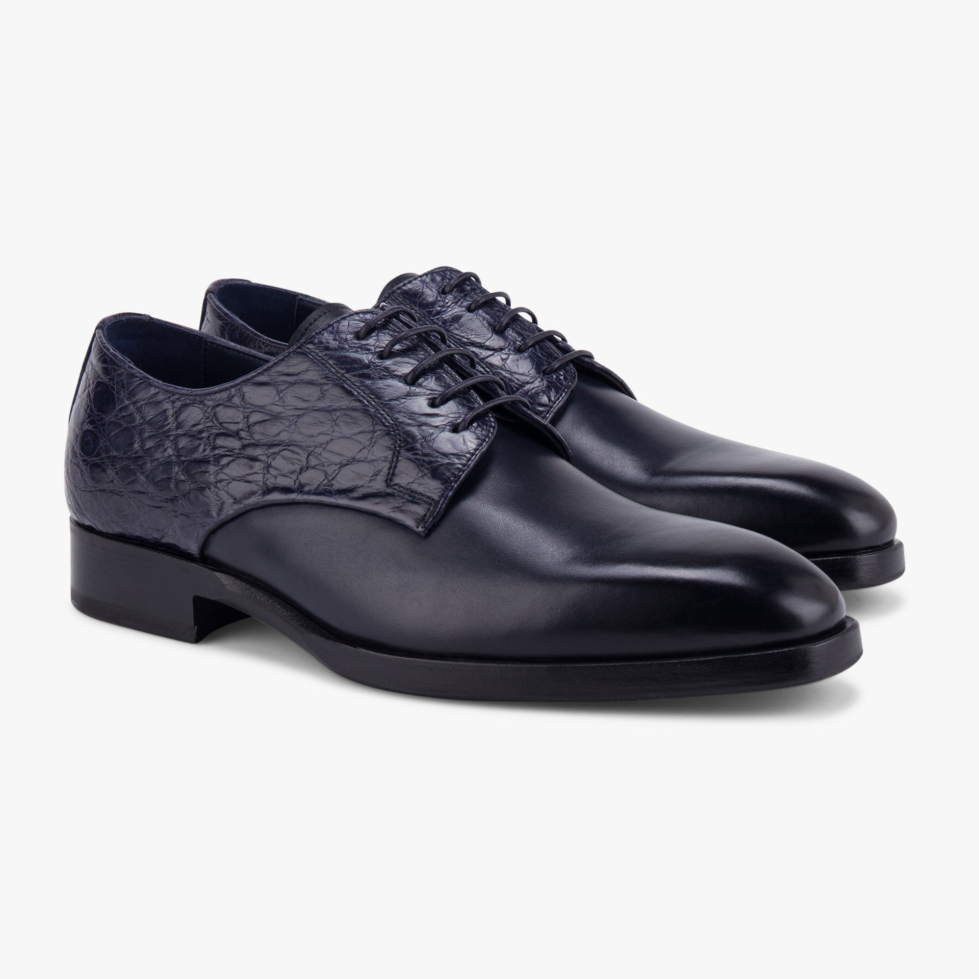 Derbies in Calfskin and Crocodile