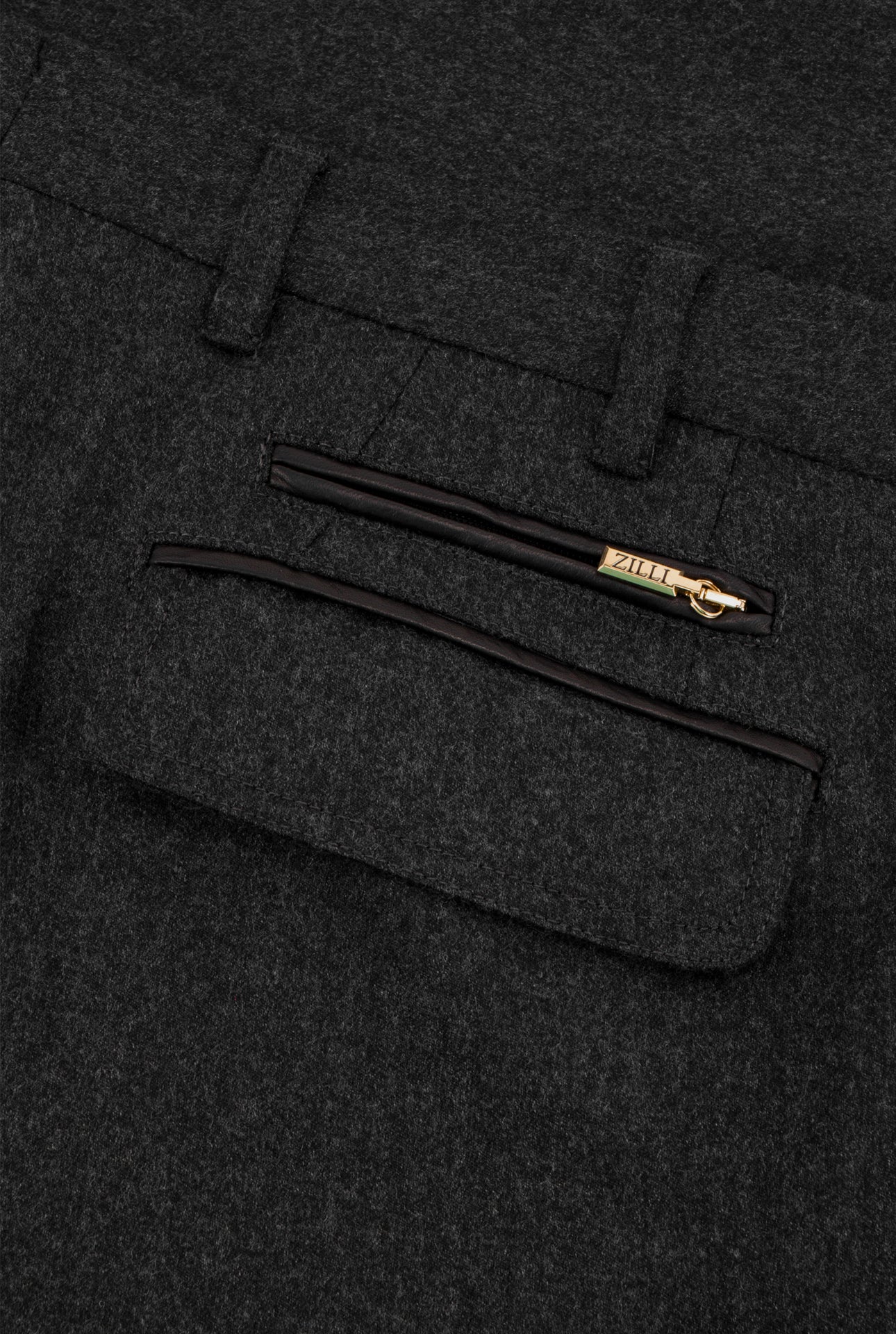 Trousers with Leather Details
