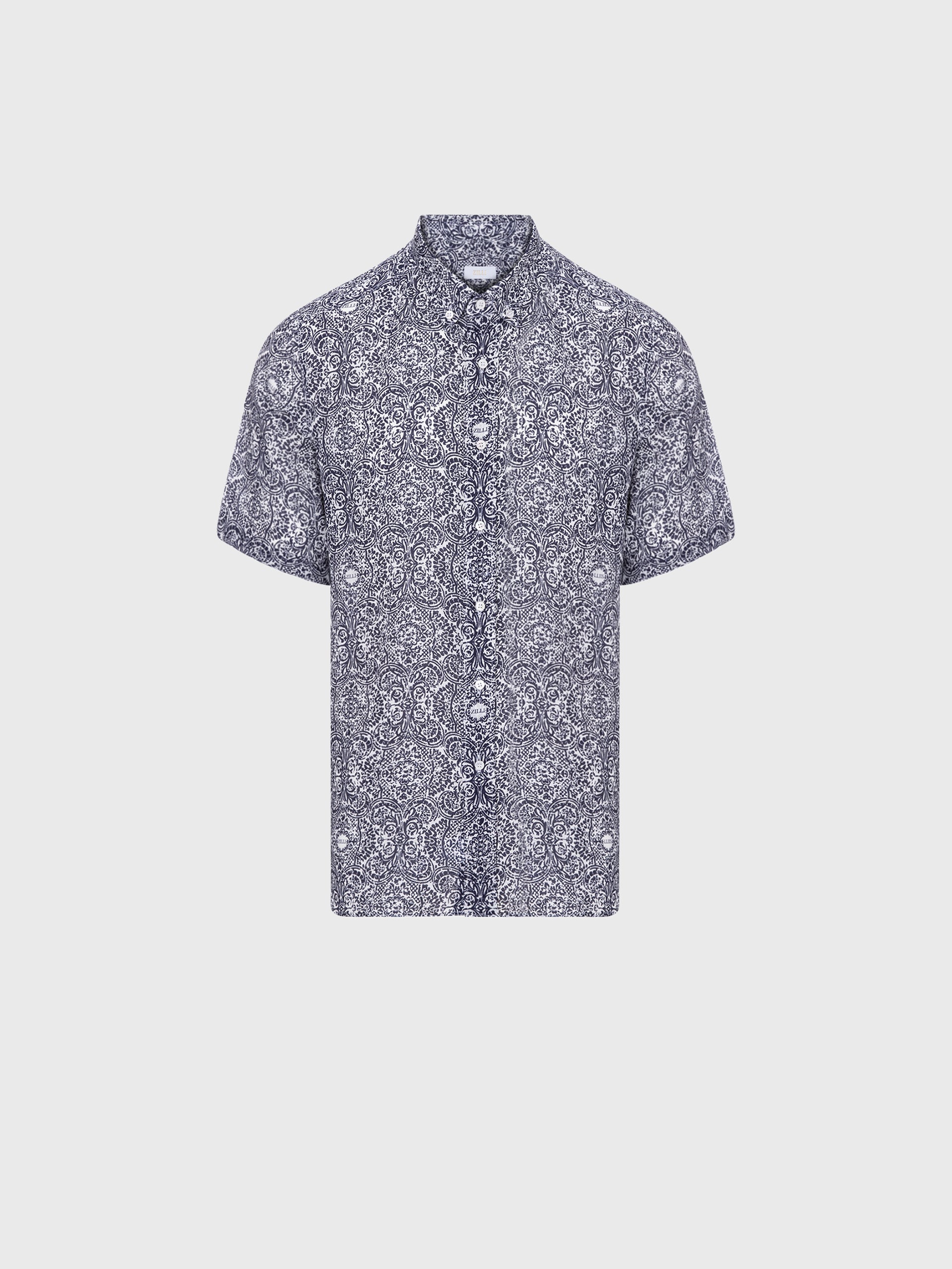 Short Sleeve Shirt with Paisley Printed Pattern