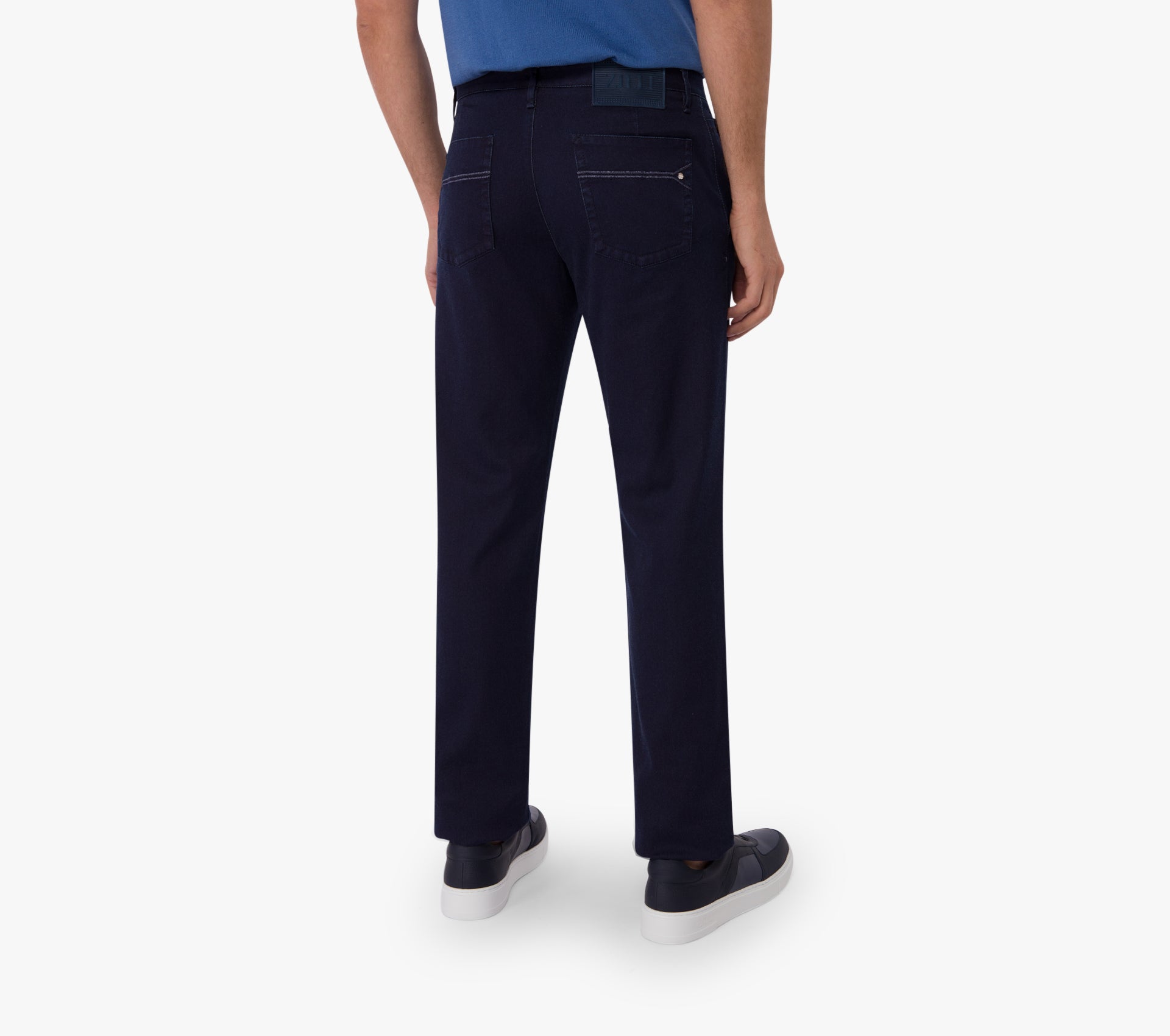 Slim Fit Pants with Calfskin Patch