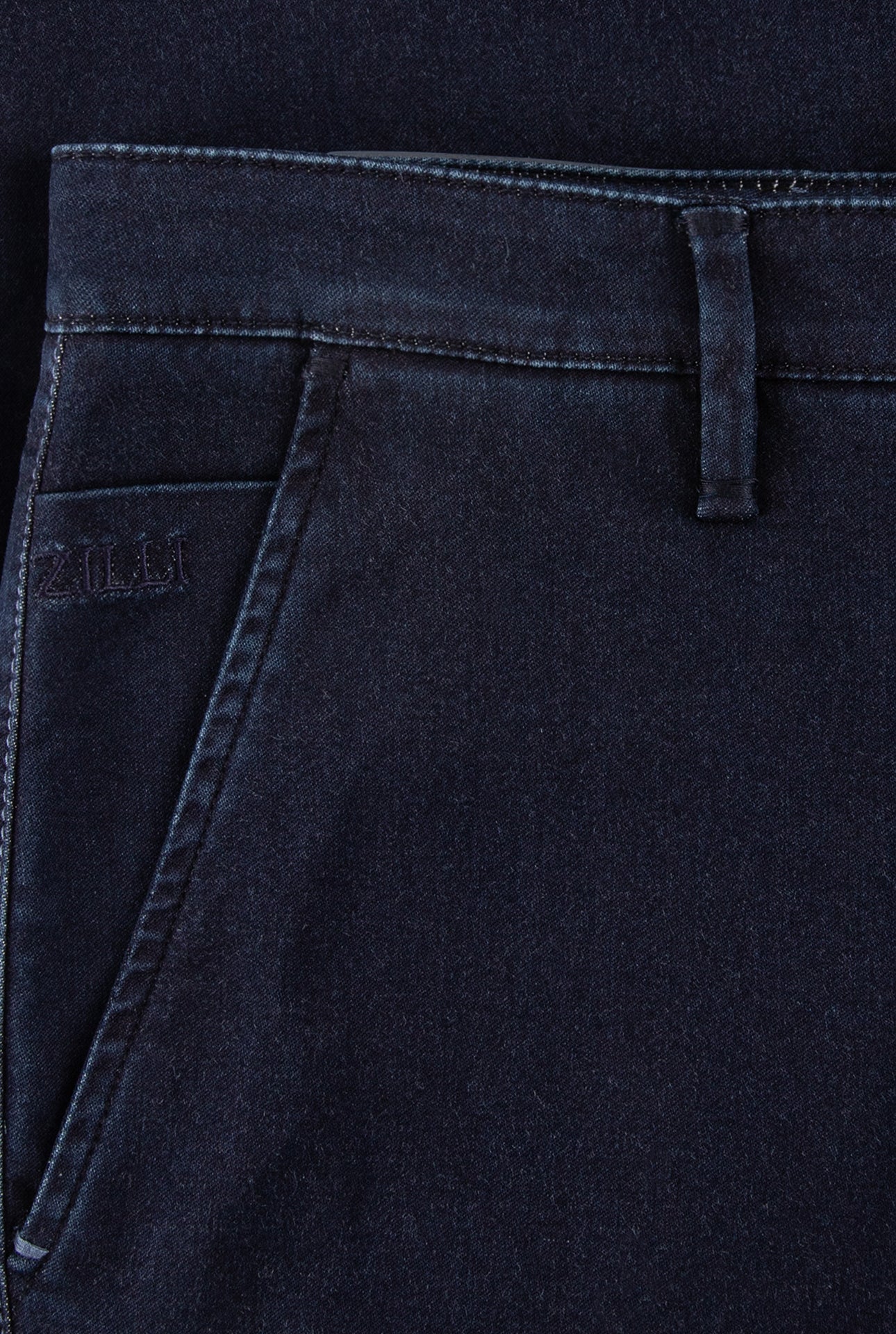 Slim Fit Pants with Calfskin Patch