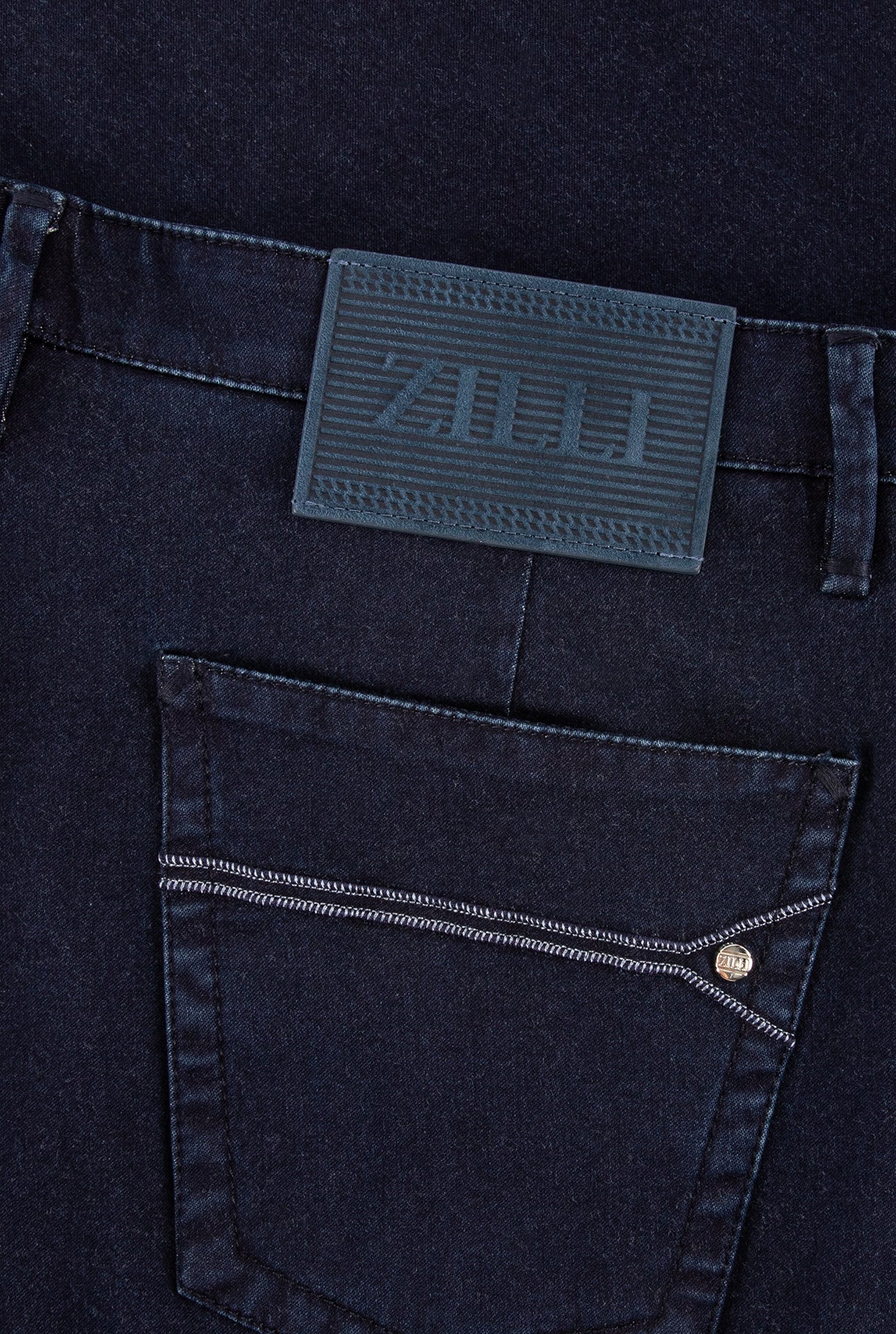 Slim Fit Pants with Calfskin Patch