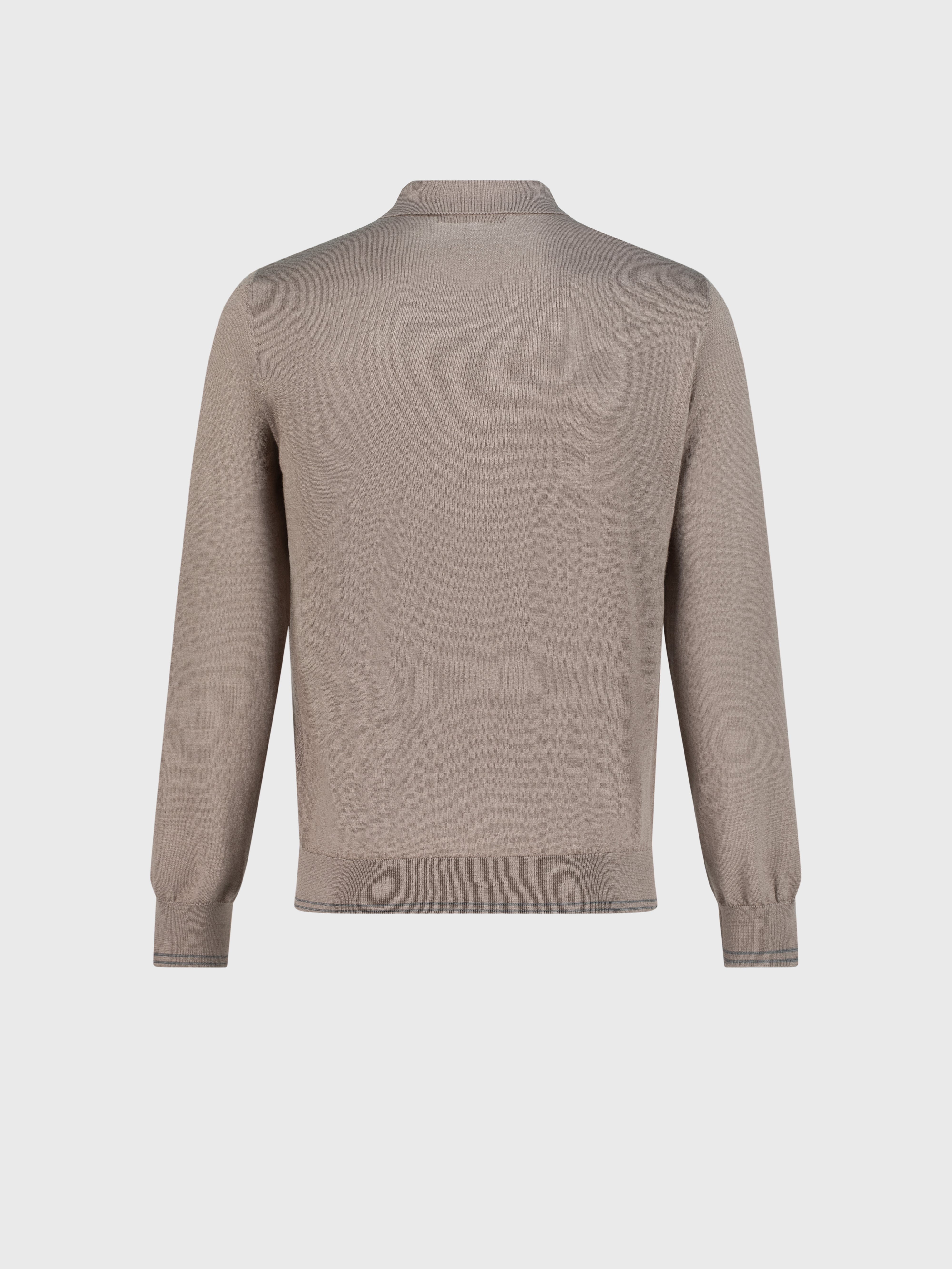 Polo with Shadows Jacquard Weave Taupe