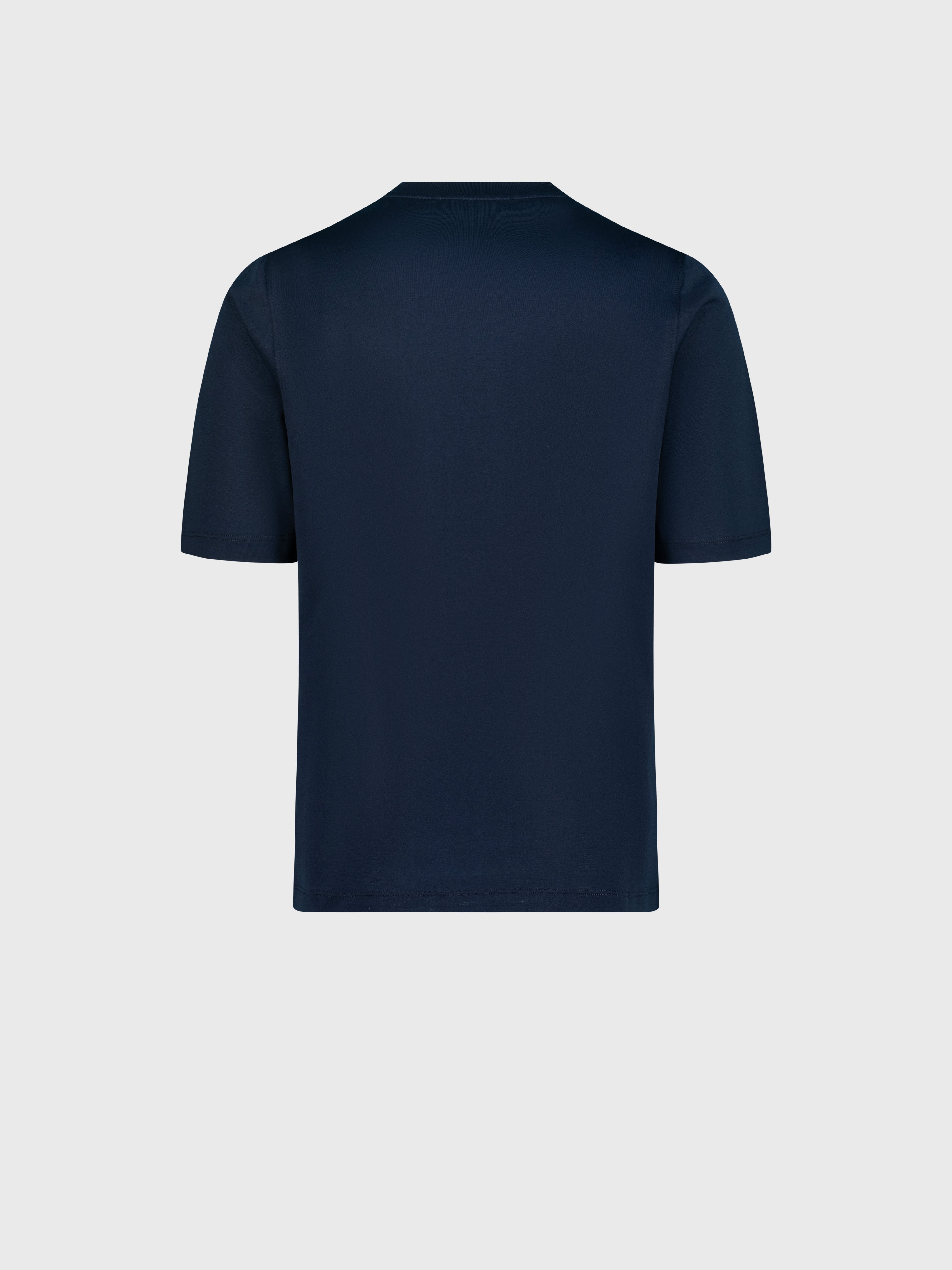 T-Shirt with Gradient Zilli Shade Embroidery Dark Navy