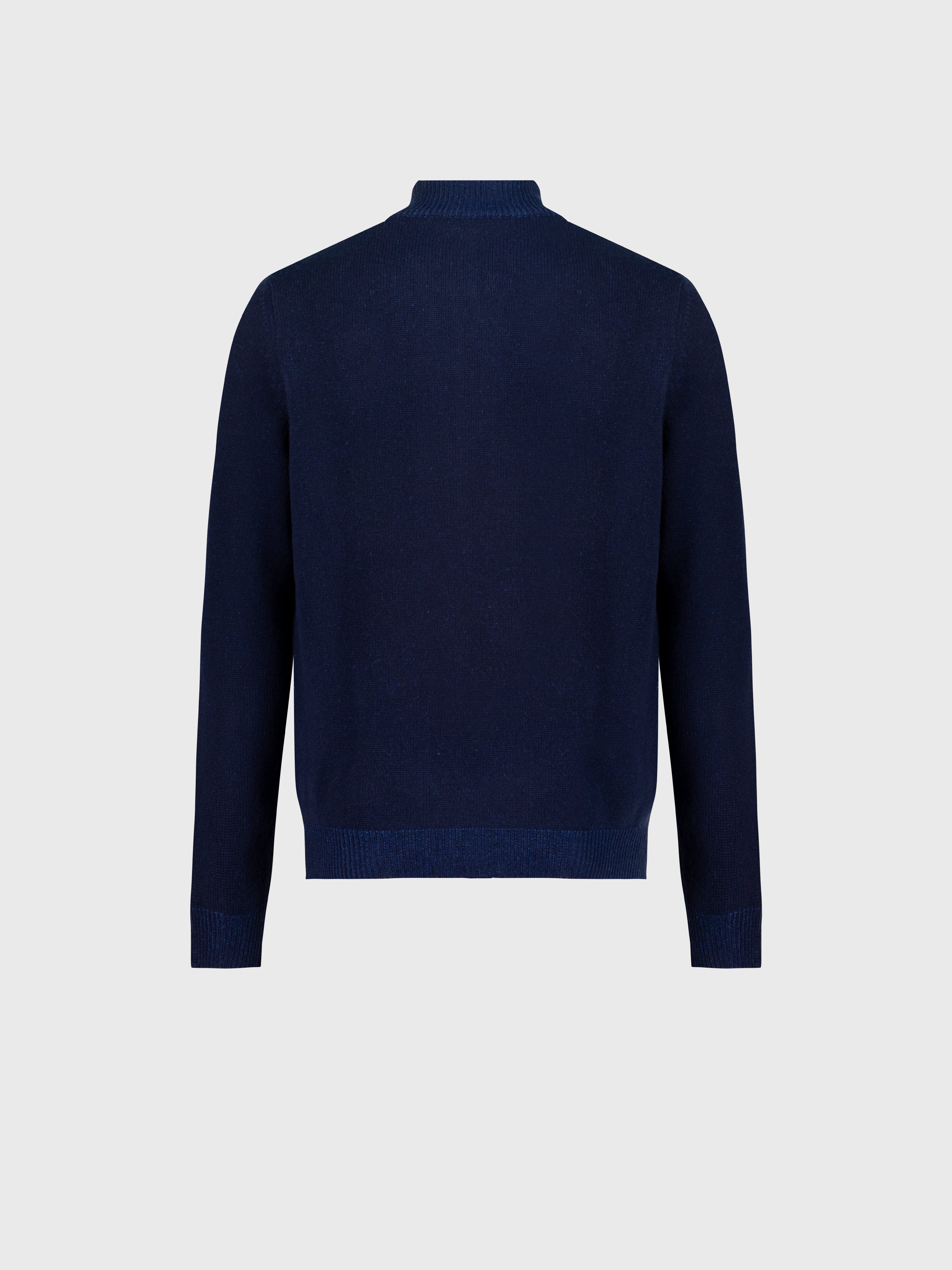 Geometric Pattern Knit Knitwear in Cashmere and Wool Dark Navy