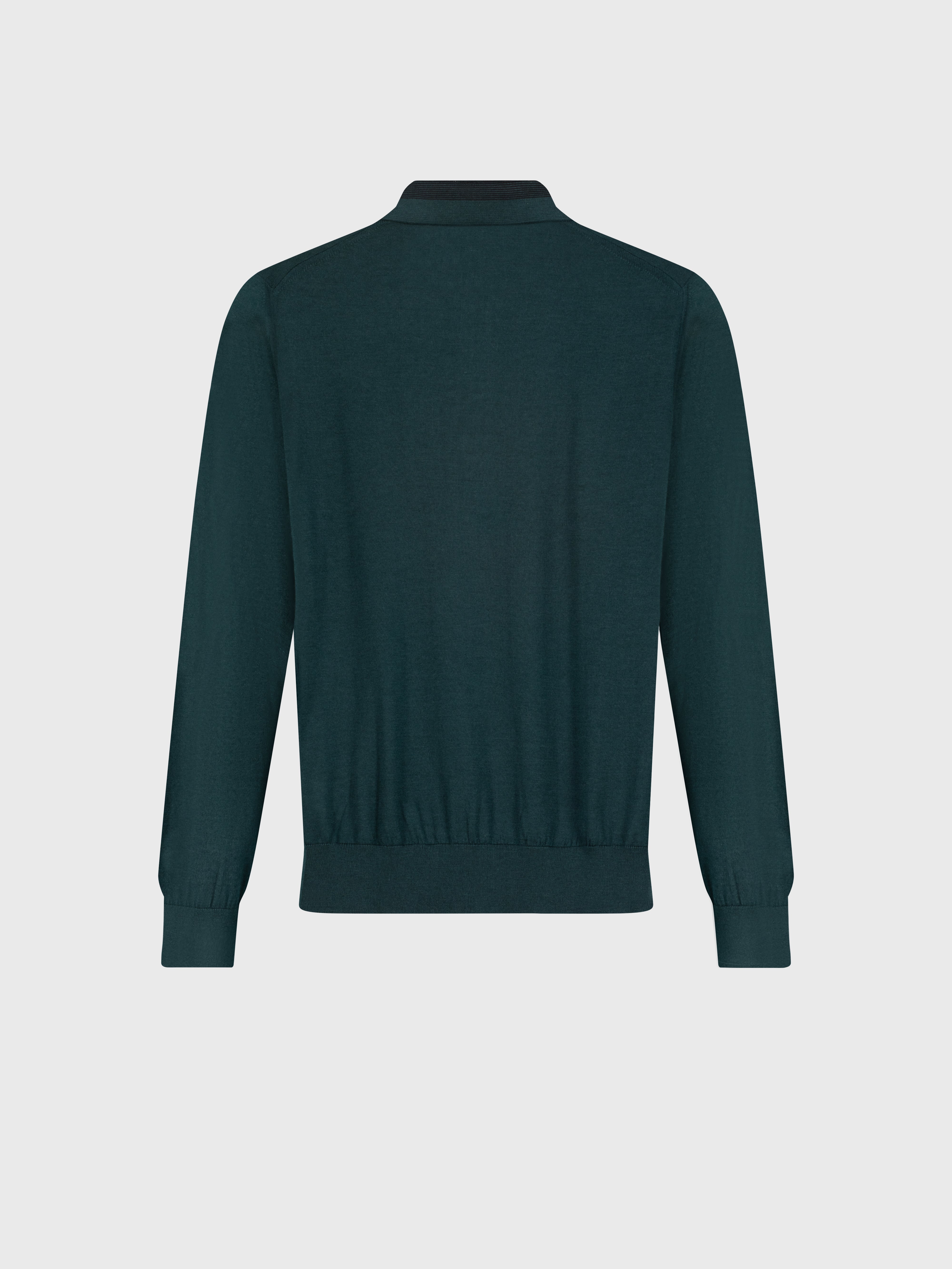 Zipped Polo Shirt Dark Green