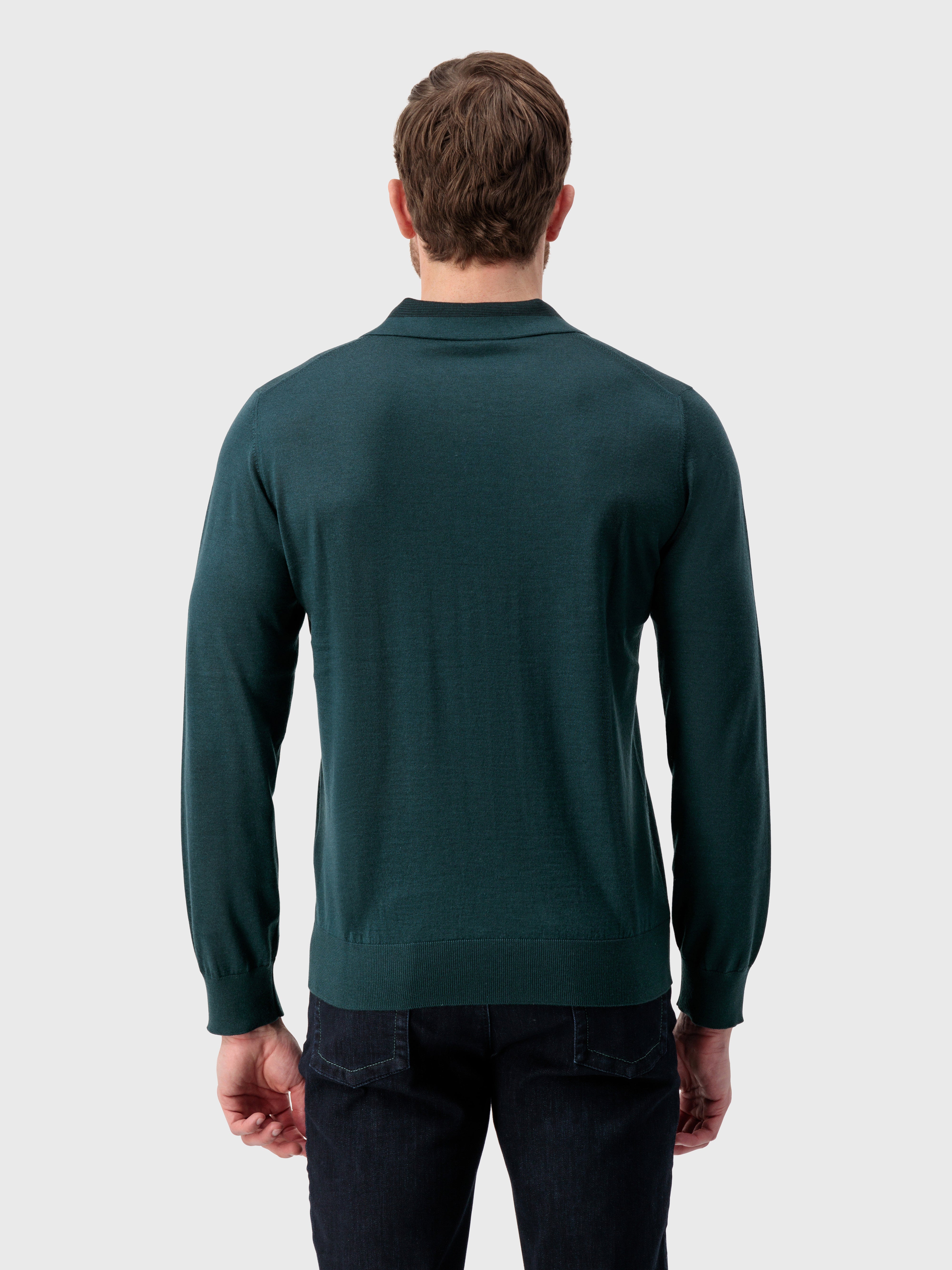Zipped Polo Shirt Dark Green
