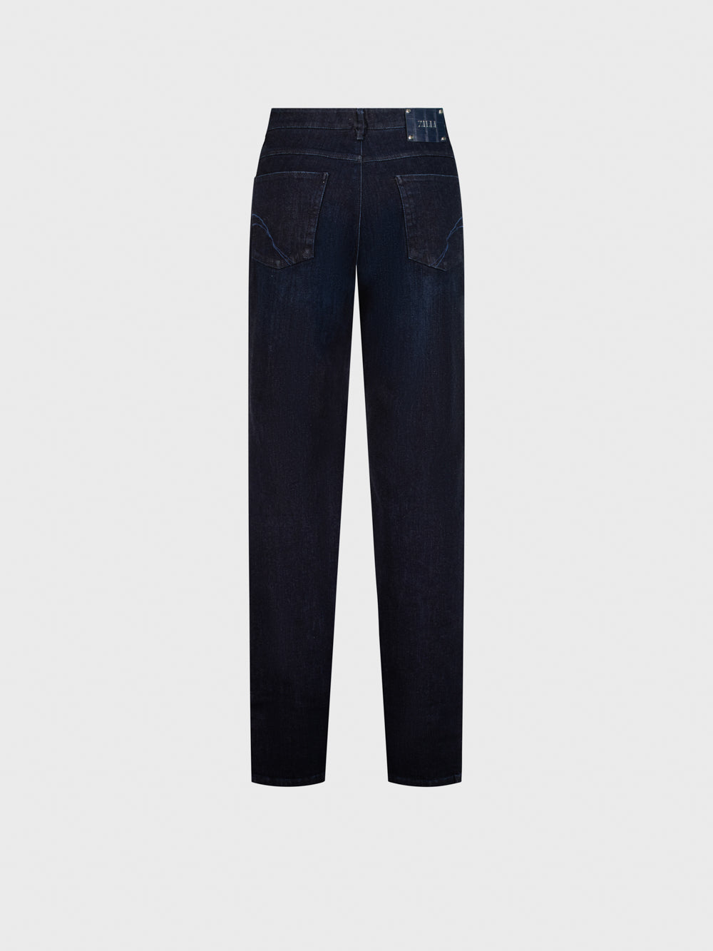 Hybrid Fit Crocodile-Detailed Denim Cotton Trousers - Blue Navy