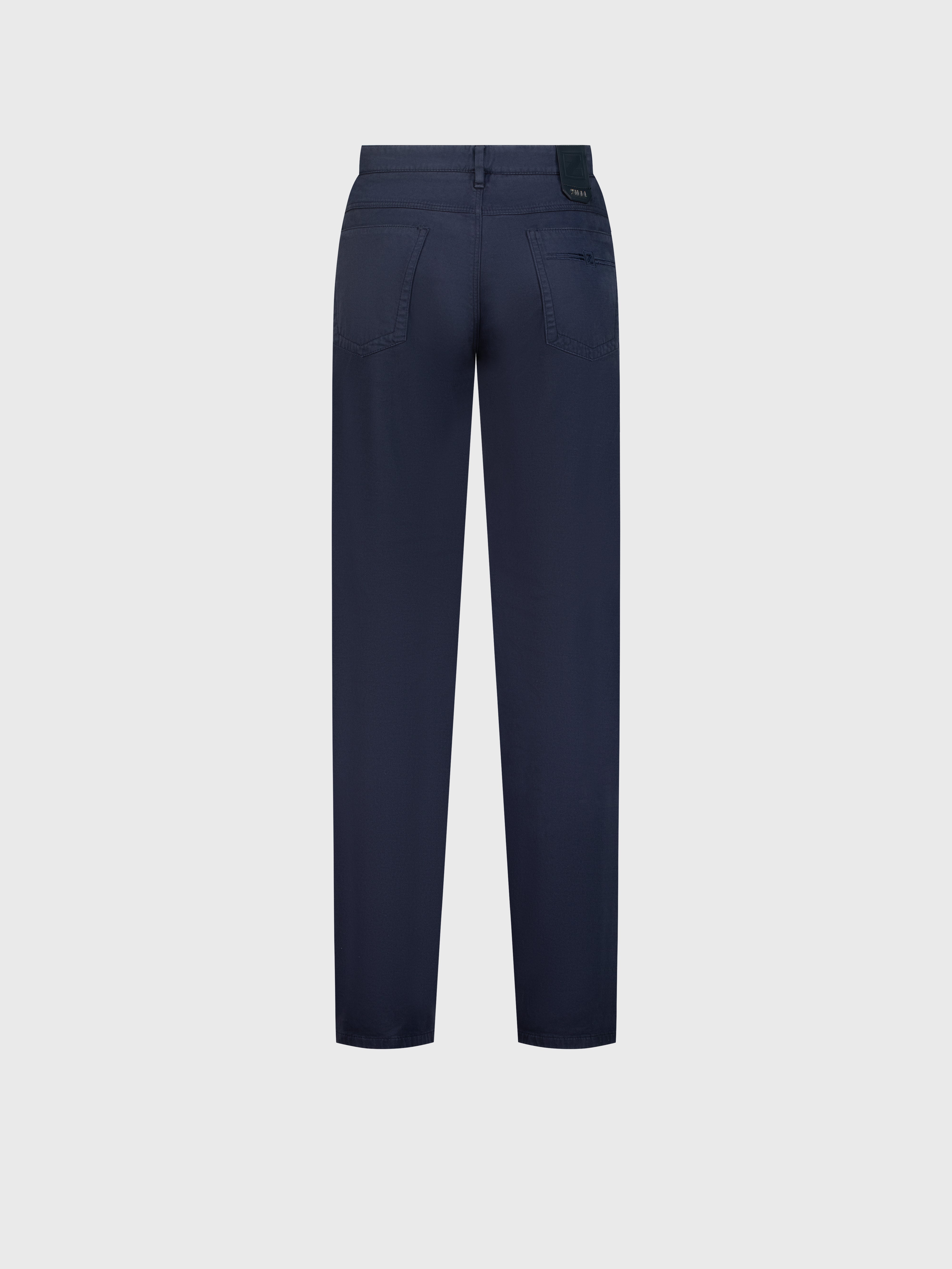 Jeans with Calfskin Patch Blue Navy