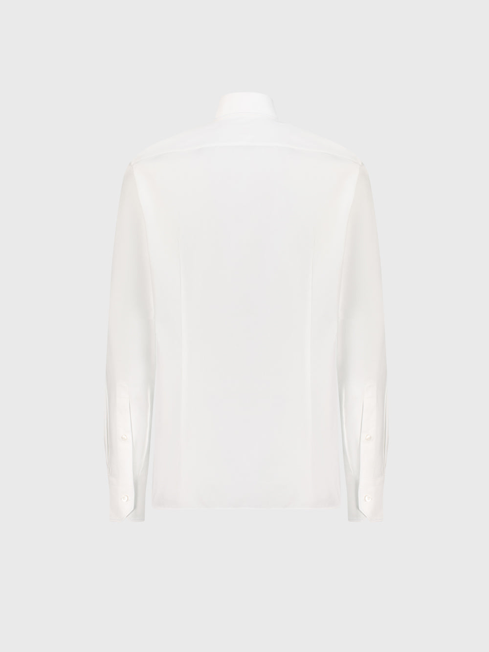 Cotton Shirt with Triple Stitching White