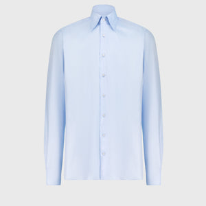 Cotton Shirt with Triple Stitching Sky