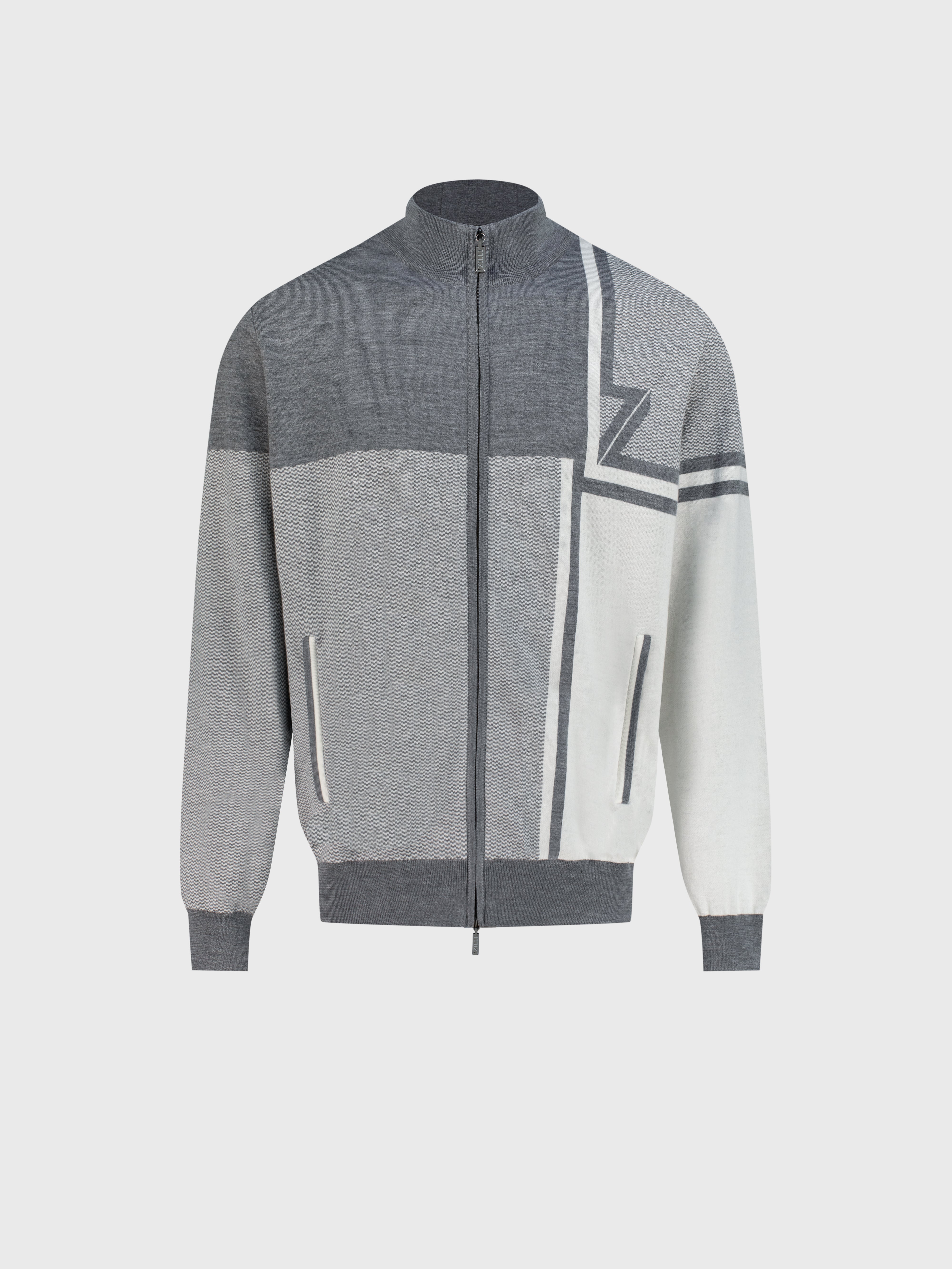 Jogging Suit with Geometric Pattern Light Charcoal
