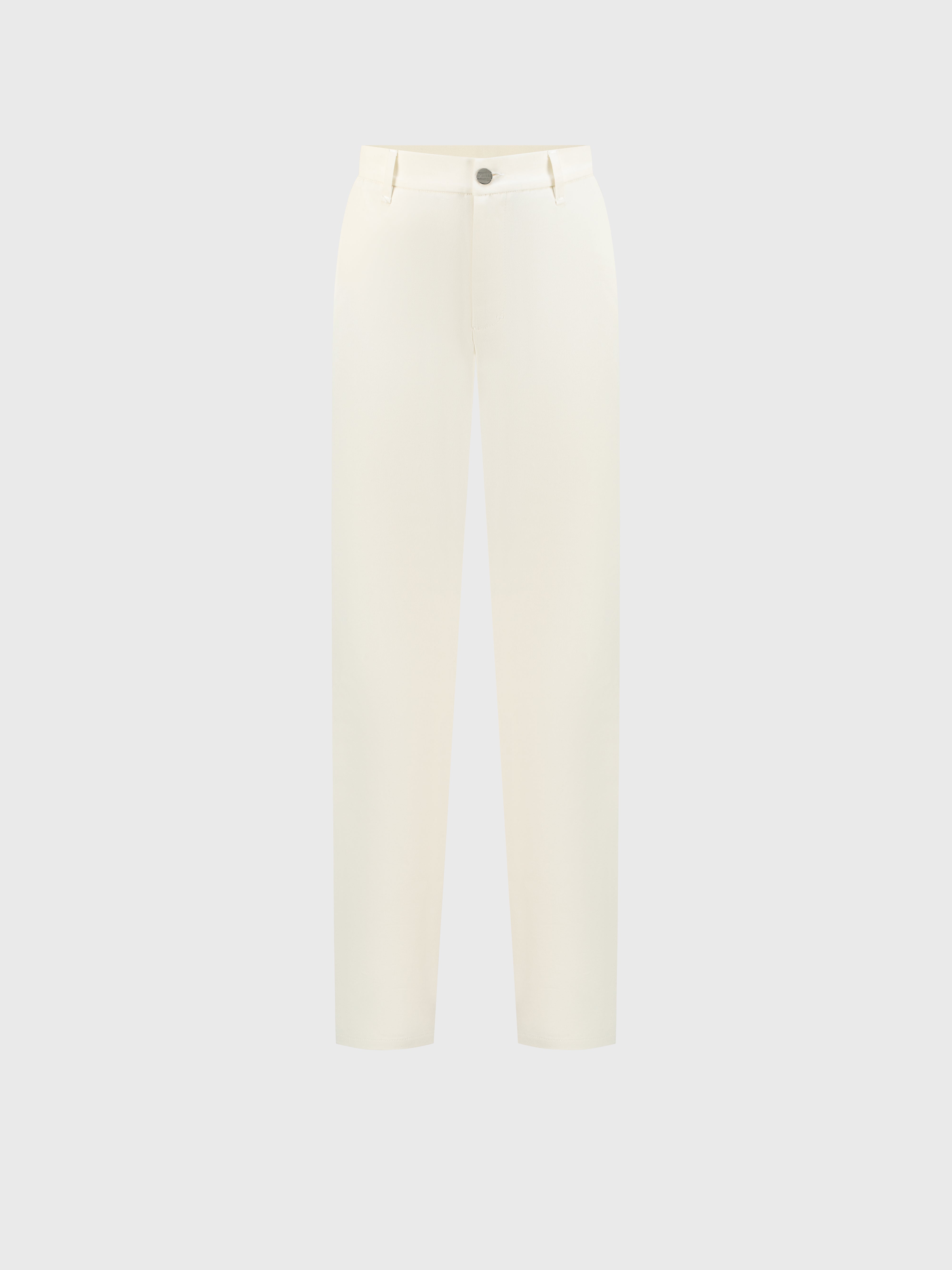Trousers with Ribbed Elastic Waistband White