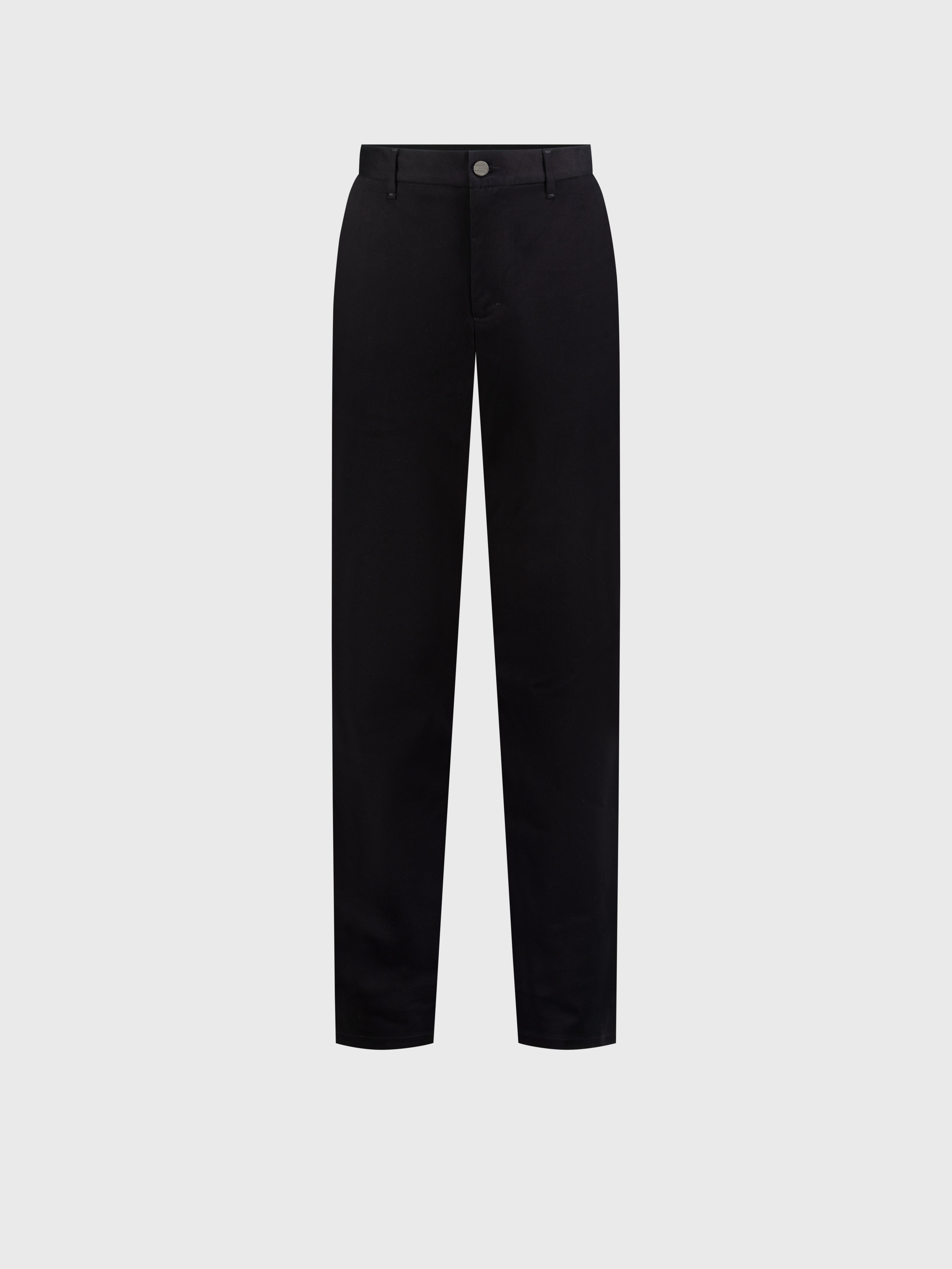 Trousers with Ribbed Elastic Waistband Black