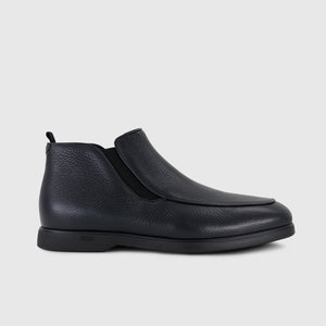 Dark Navy Casual Slip-Ons in Deerskin