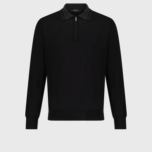 Zipped Polo Shirt Black