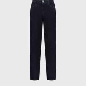 Cotton Jeans with Micro Griffon Embroidery Blue Navy