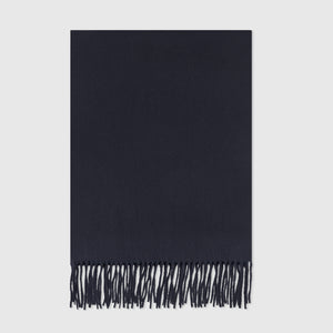 Cashmere and Silk Scarf with Zilli Pattern Dark Navy