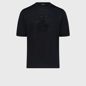 T-Shirt with Head of Lion Black