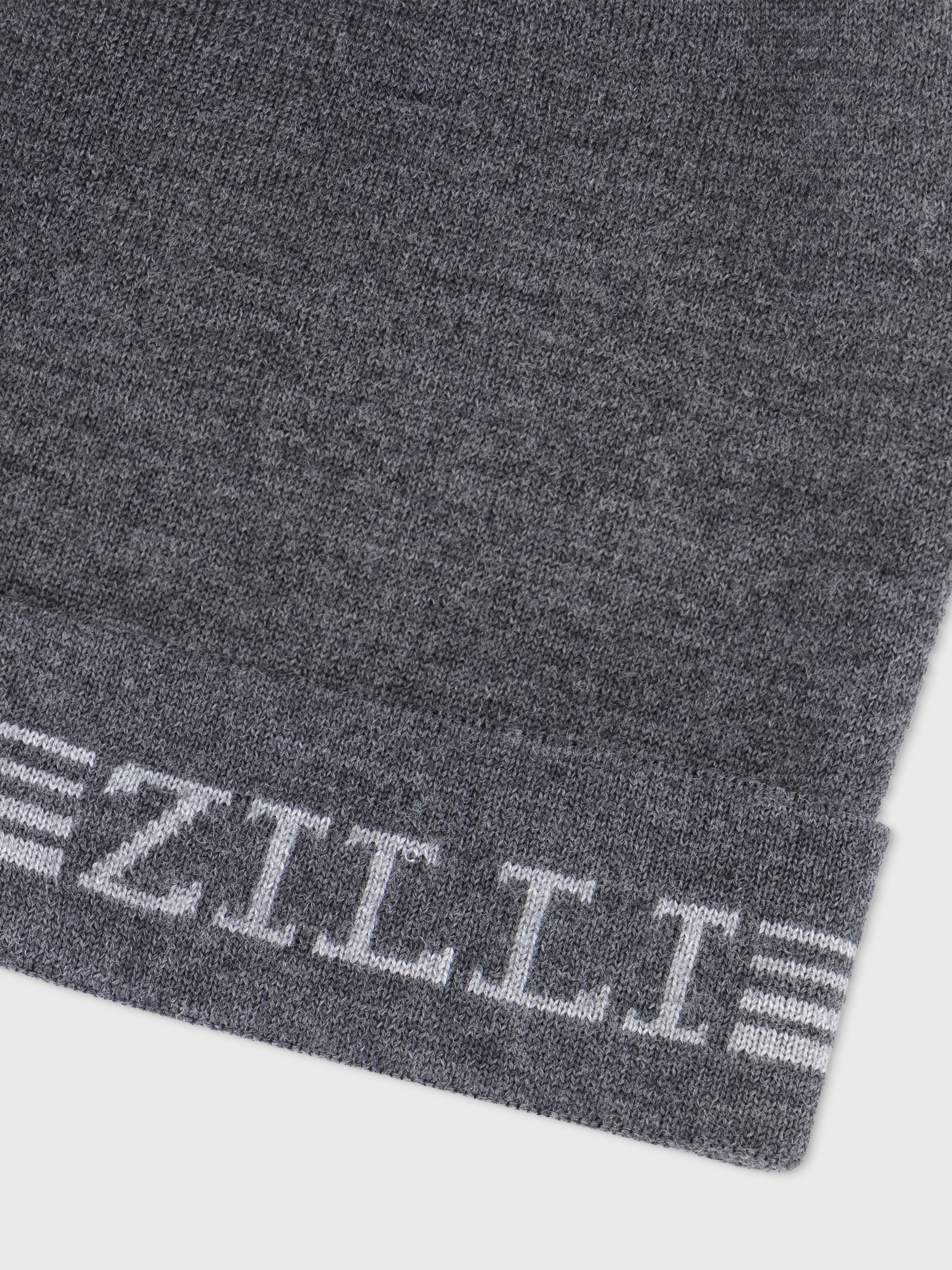Beanie with Zilli Embroidery Dark Charcoal