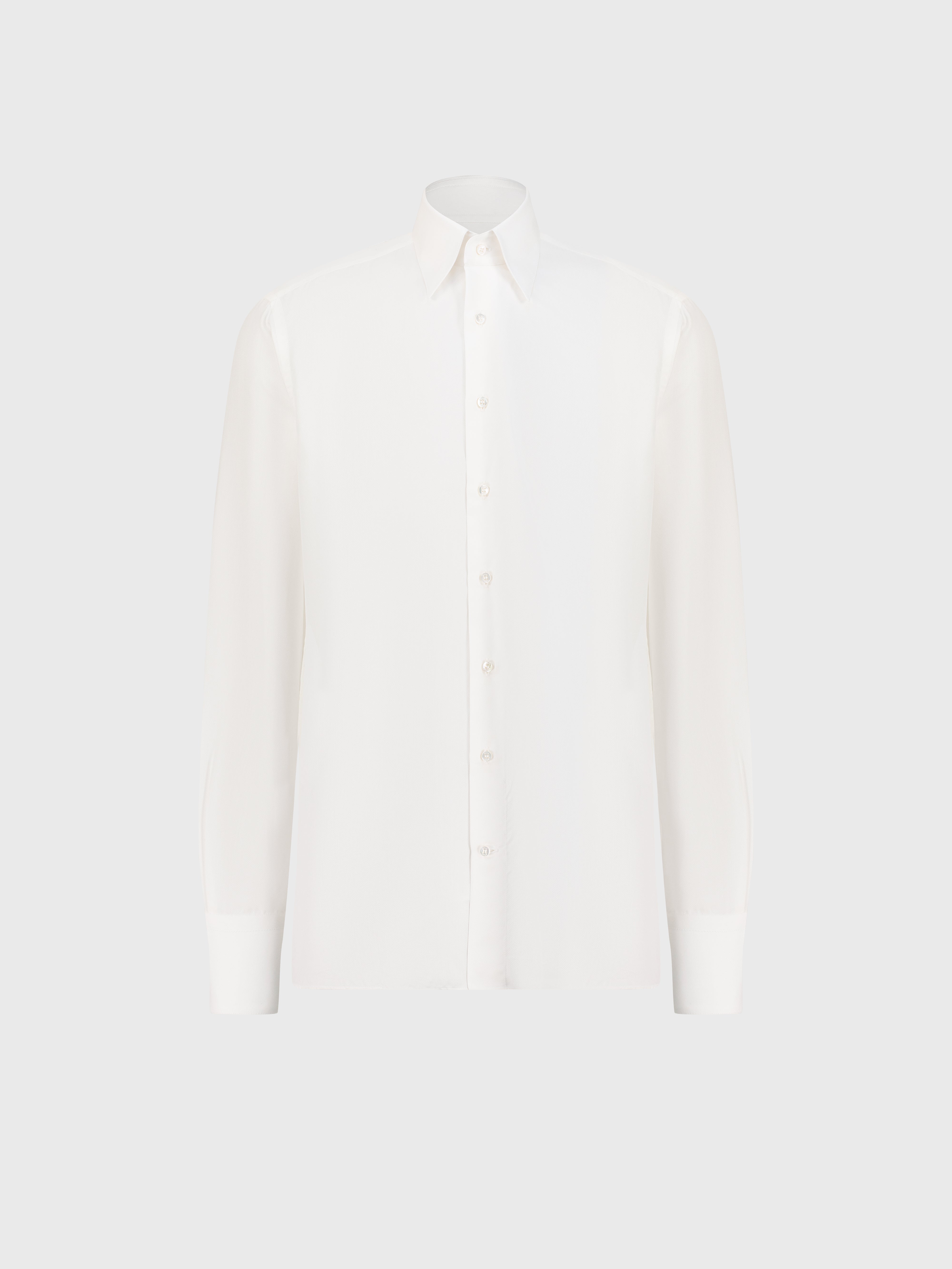 Cotton and Silk Formal Shirt White