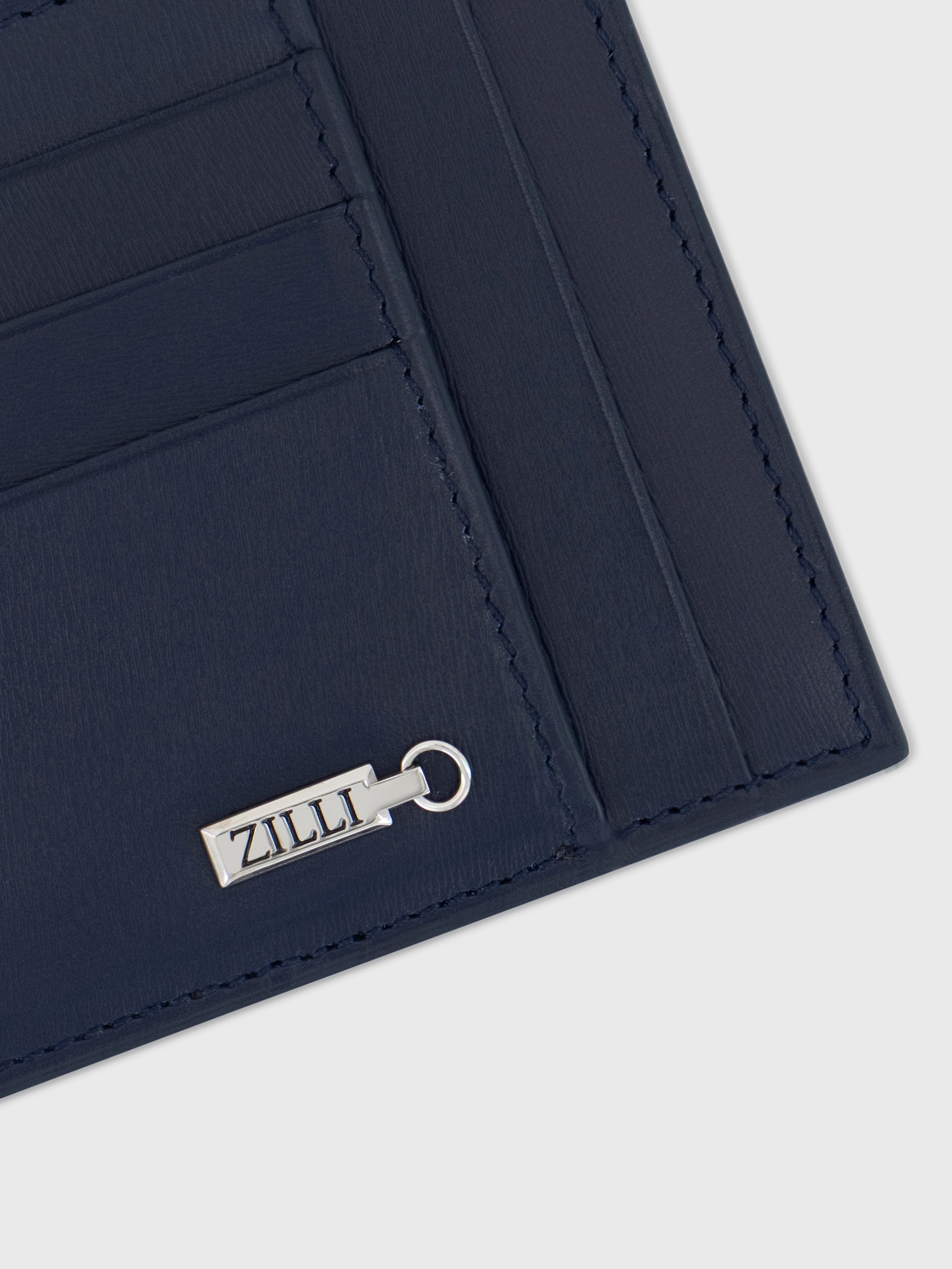 Palladium-Finish ZILLI Hardware Embellished Card Holder - Dark Navy
