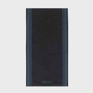 Scarf with Embroidered Zilli Lettering Black