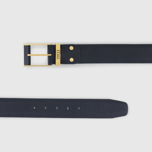 Grained Calfskin Belt with 2007 Buckle Blue Navy